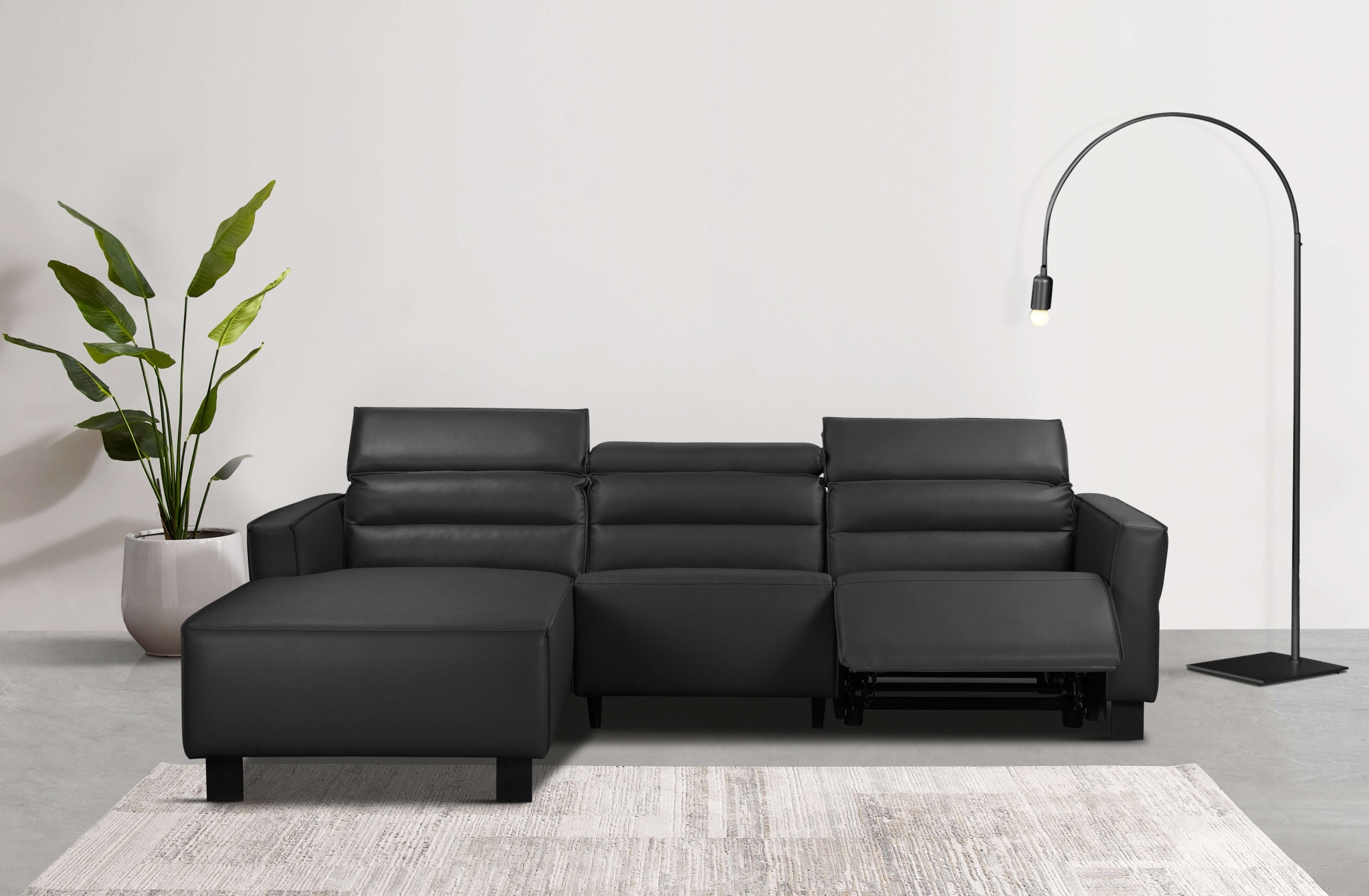 Places of Style Ecksofa »Carpari, L-Form, 263 cm, mit manueller o. elektrischer Relaxfunktion«, und USB/ Kopfteilverstellg