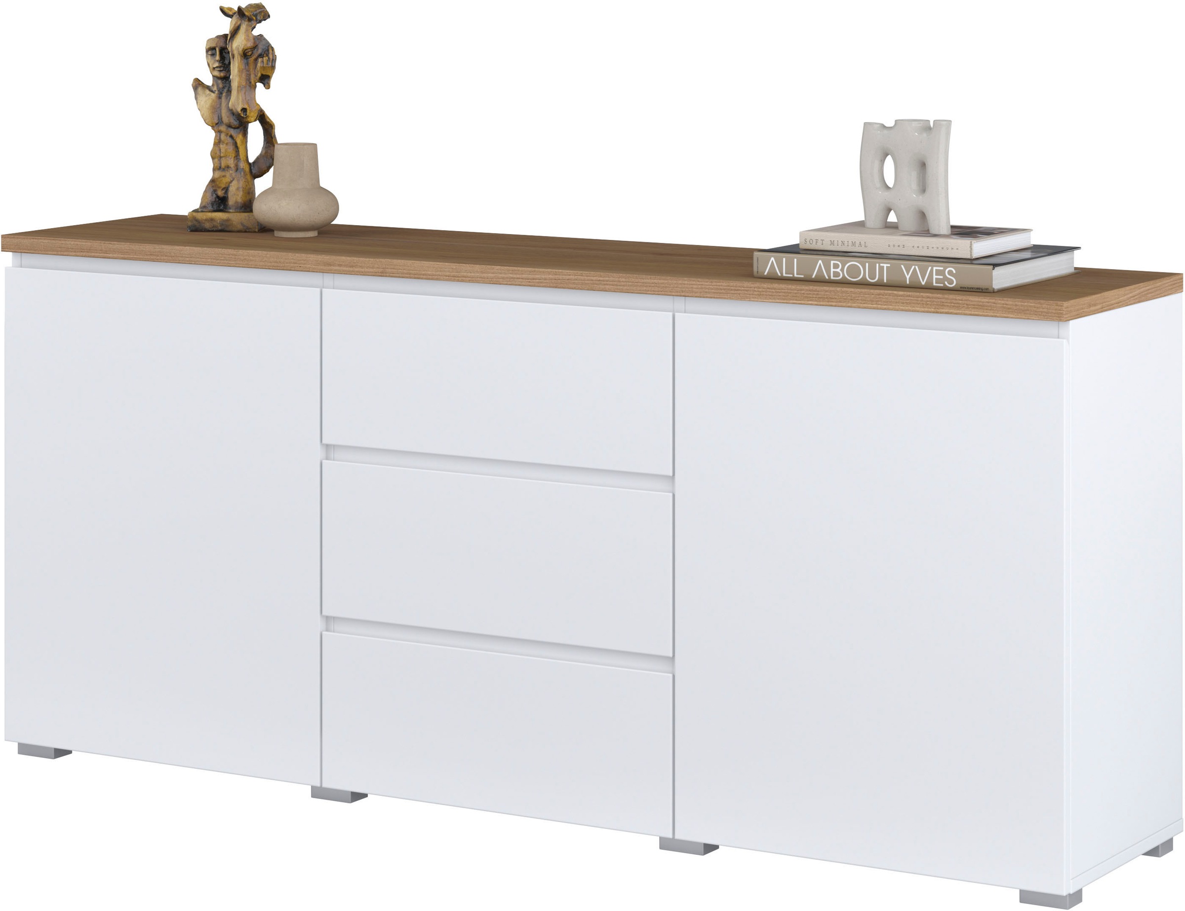 INOSIGN Sideboard »Modo, Breite 150 cm, moderne grifflose Kommode 2Türen/3 SK«, Schubladenkommode mit viel Stauraum, Einlegeböden verstellbar