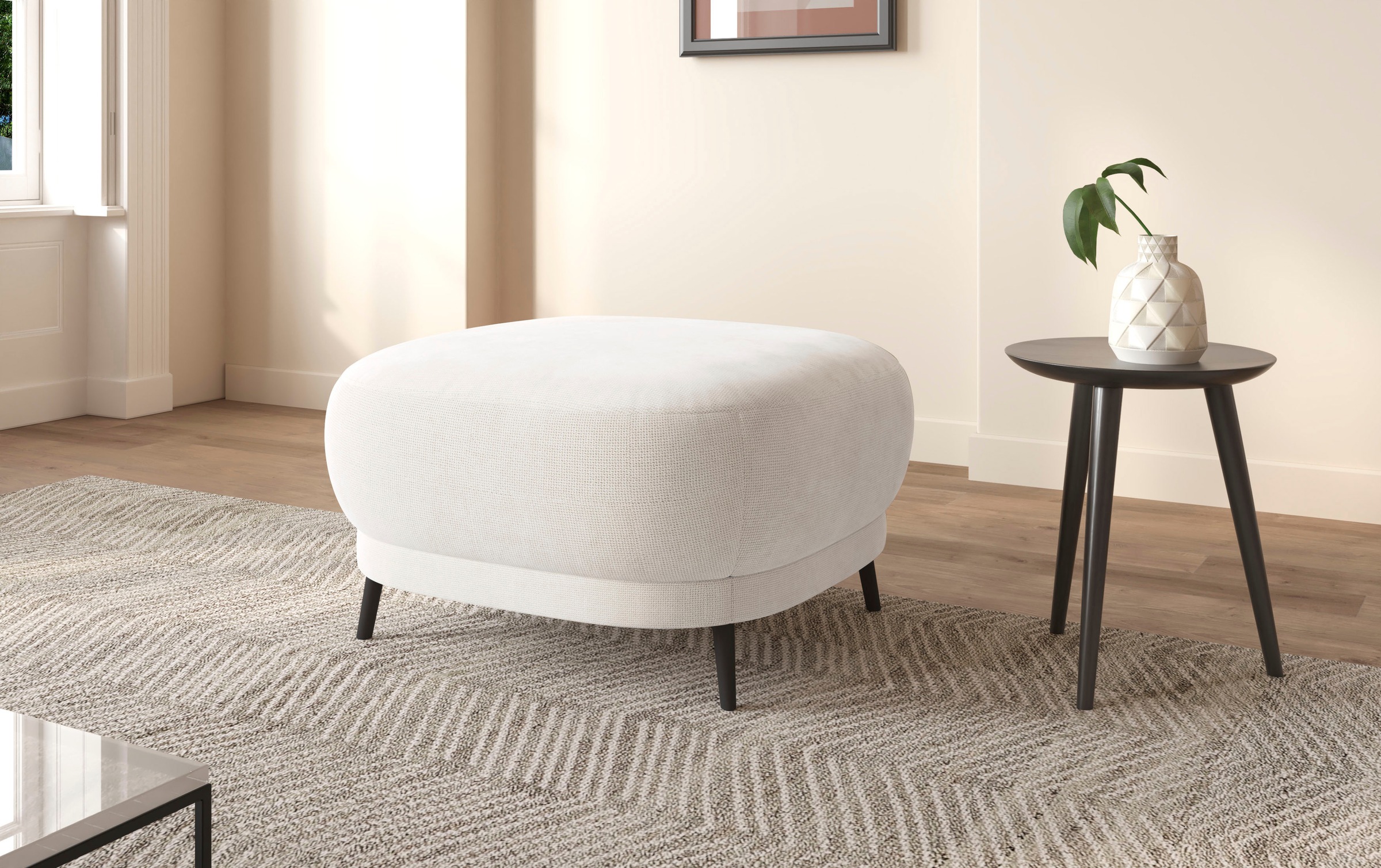 sit&more Polsterhocker »Blues«, mit Metallfüßen, schwarz-matt