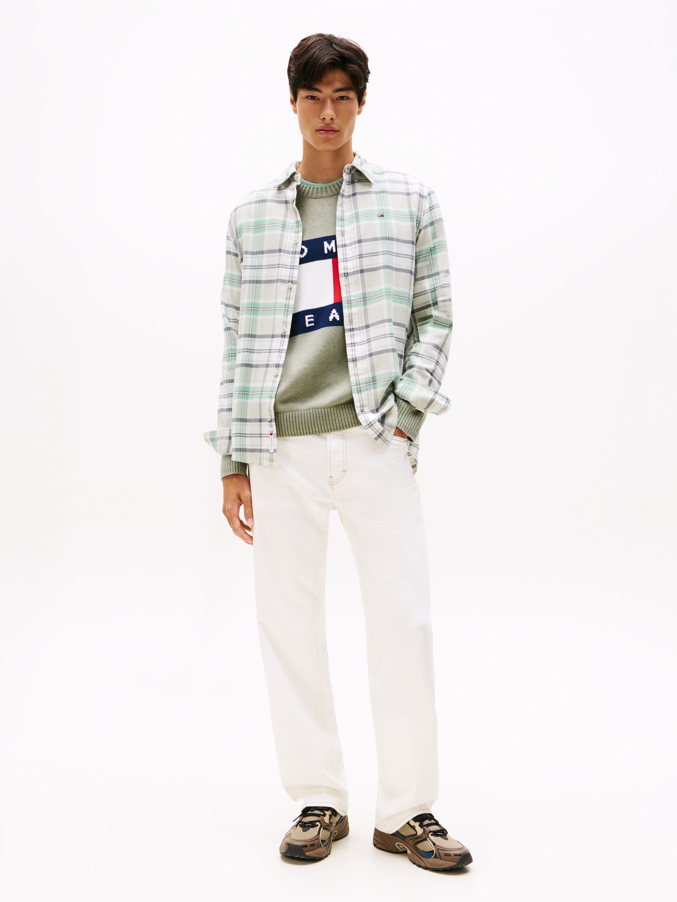 Thumbnail - Tommy Jeans Flanellhemd "TJM REG FLANNEL CHECK SHIRT EXT" kariert, regular fit, Langarmhemd, Button-down-Kragen