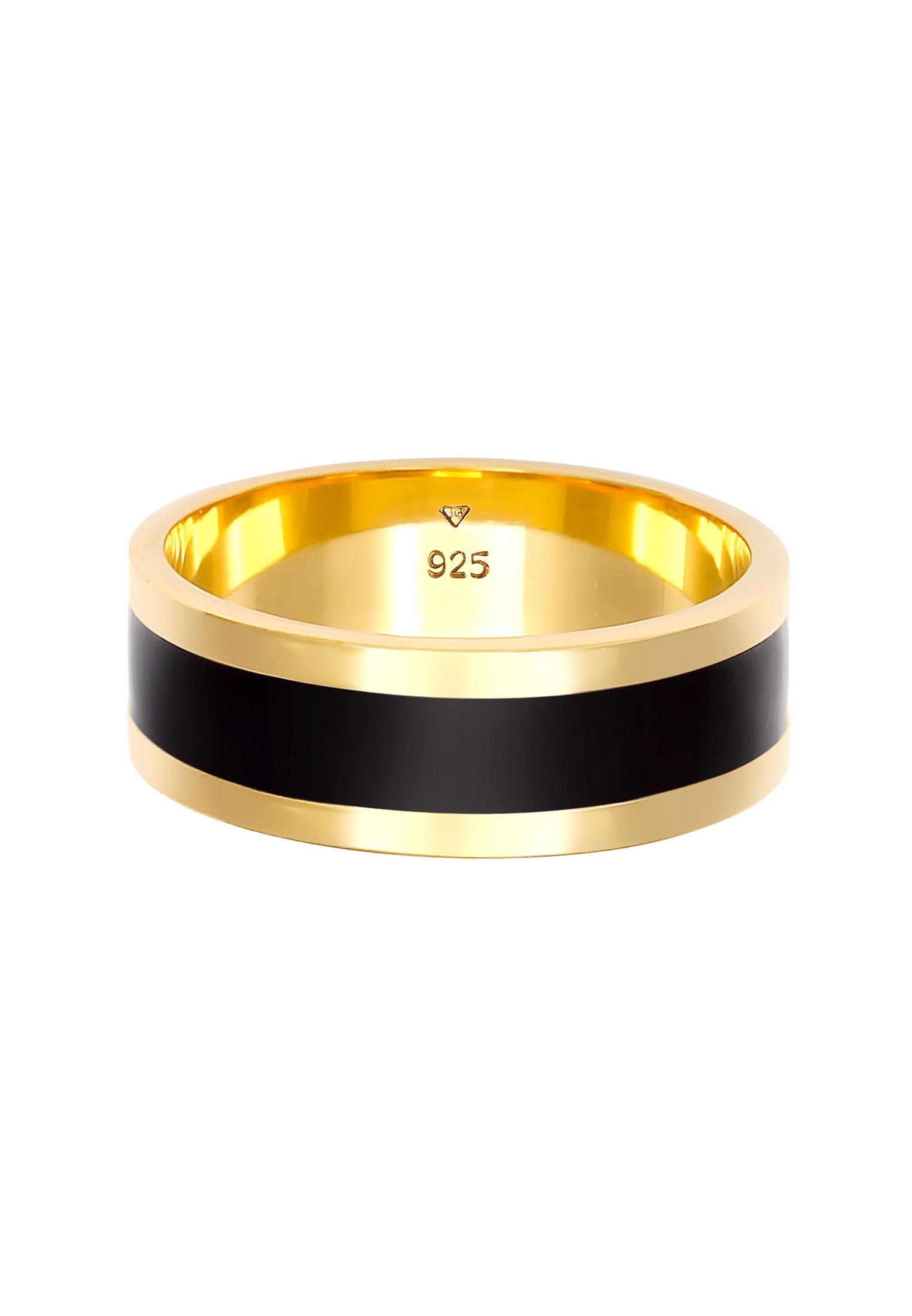 Kuzzoi Silberring »Ring Herren Bandring Emaille Casual 925 Silber«