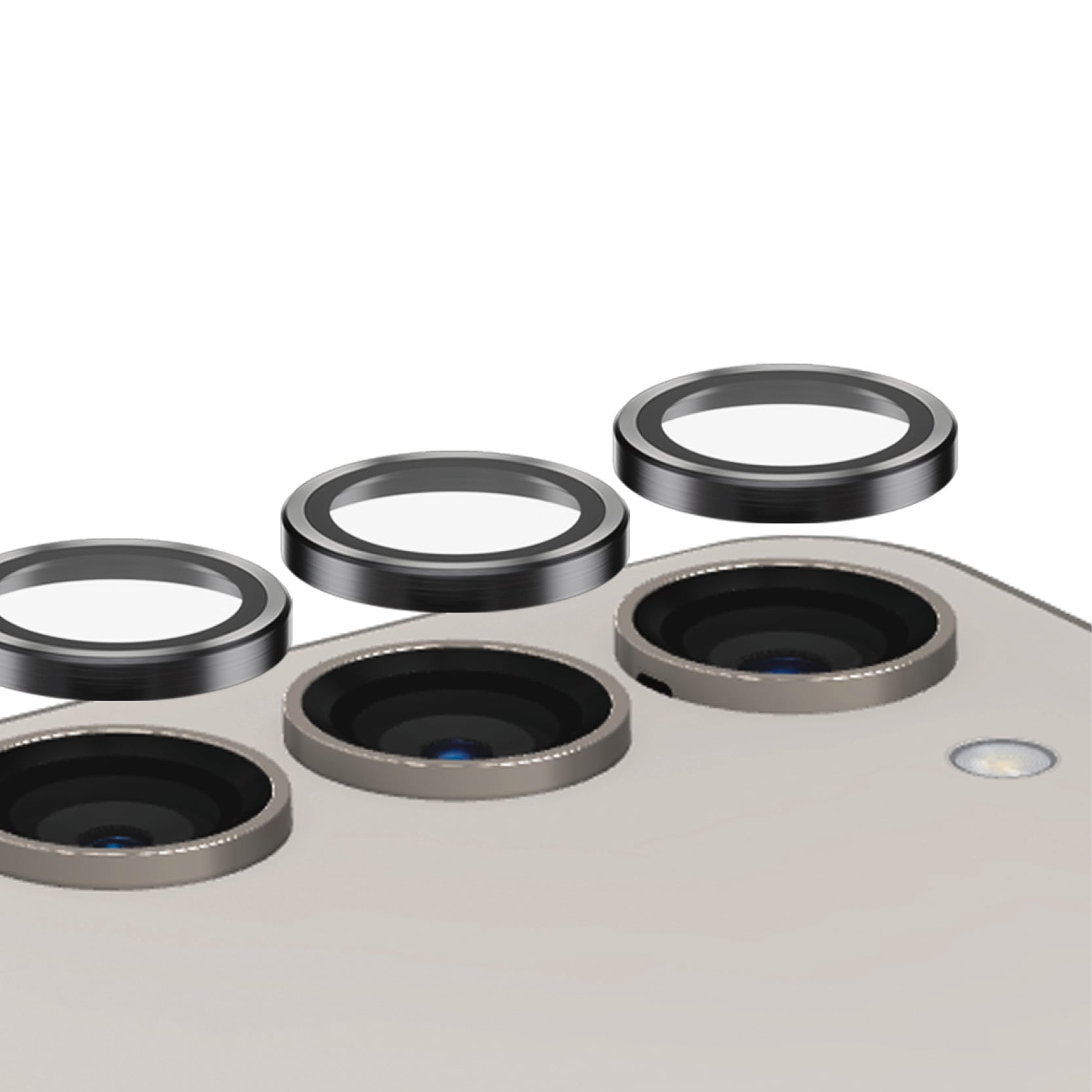 PanzerGlass Kameraschutzglas »Hoops Camera Protector«, für Samsung S24-Samsung S23-Samsung S23+, Schutzglas, Linsenschutz, Kameraschutz, Abdeckung, stoßfest, kratzfest