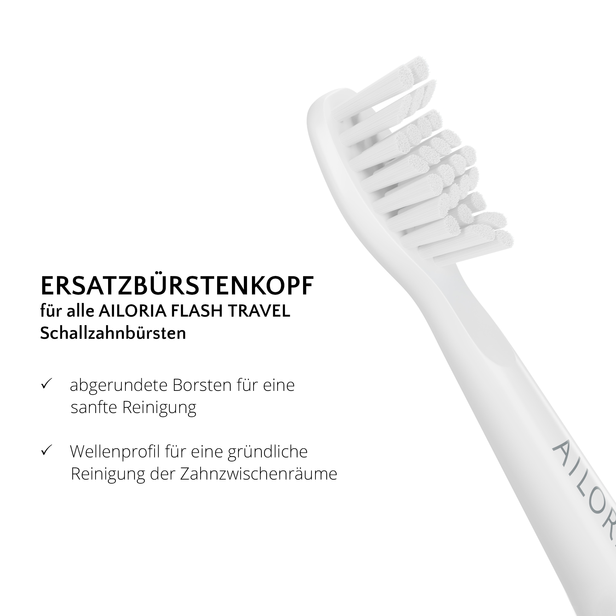 AILORIA Aufsteckbürsten »Ersatzbürstenköpfe 12er Set FLASH TRAVEL«