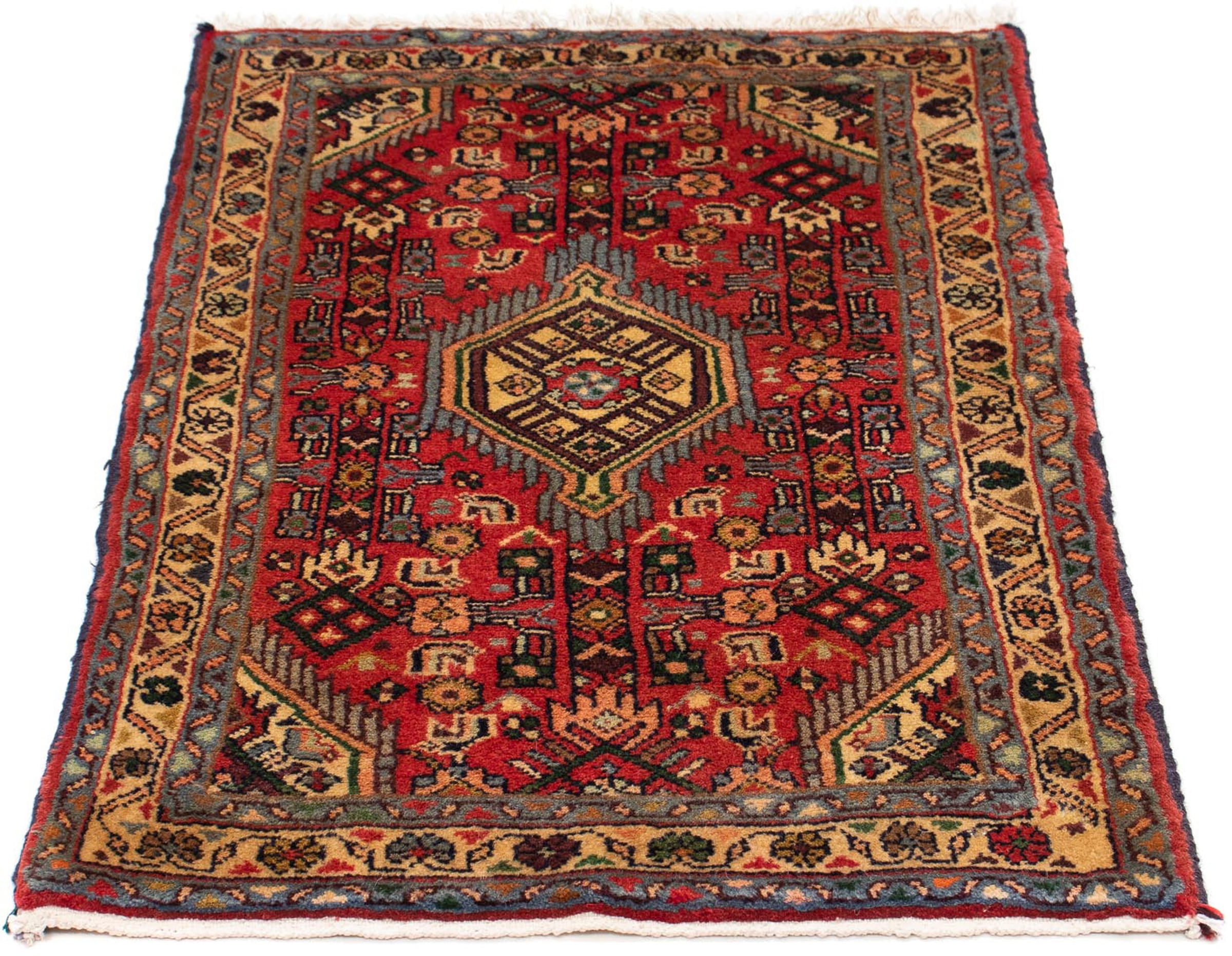 morgenland Orientteppich "Perser - Nomadic - 87 x 62 cm - dunkelrot", rechteckig, 10 mm Höhe, Wohnzimmer, Handgeknüpft, 