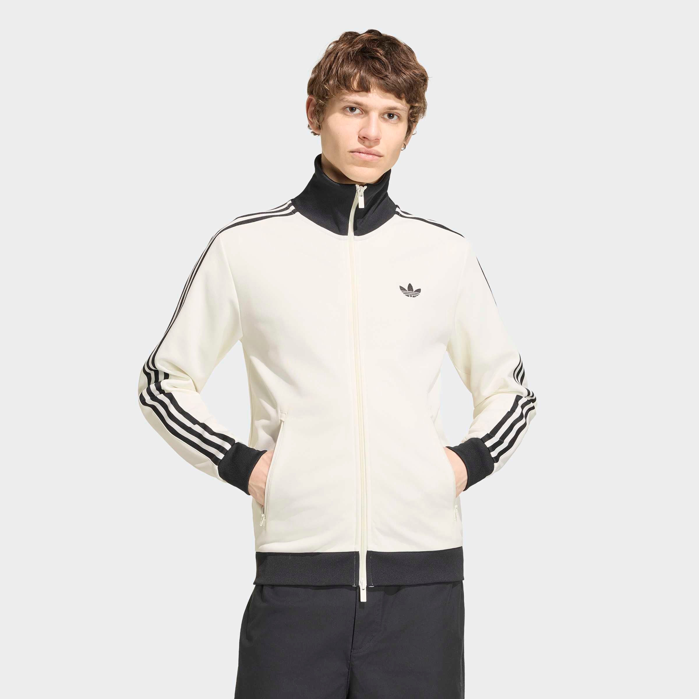 adidas Originals Trainingsjacke "BECKENBAUER ORIGINALS" mit Rundhalsausschnitt, aus Baumwolle und Polyester, in normaler Länge