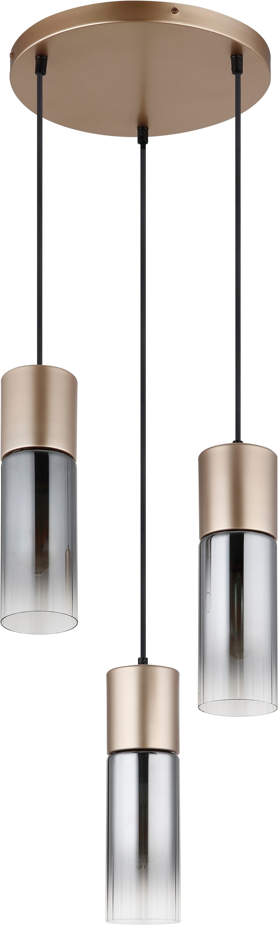 GLOBO LIGHTING Hängeleuchte »ANNIKA« E27 1 Stk. Hängeleuchte Cappuccino, Rauchglas Rillen, 3 Höhen, E27