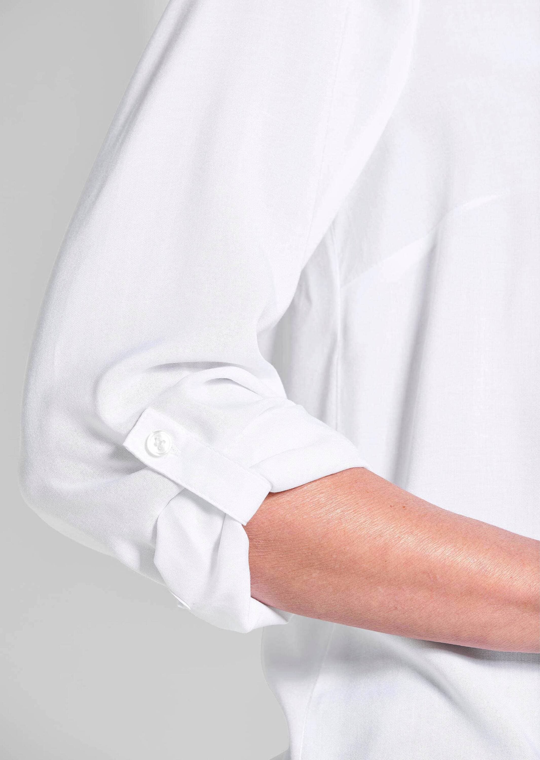 GOLDNER Schlupfbluse »Langarm Businessbluse mit V-Ausschnitt«
