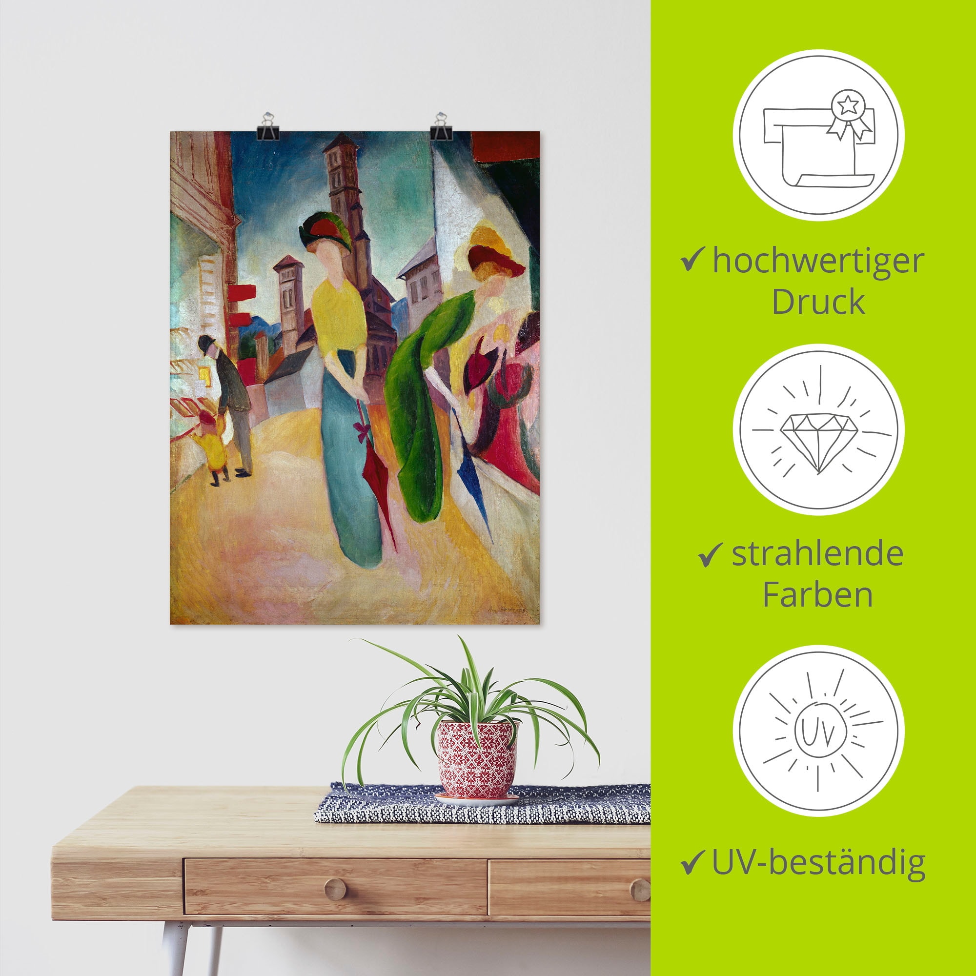 Artland Wandbild »Vorm Hutladen. 1913« Frau 1 Stk. tlg. als Leinwandbild, Poster, Wandaufkleber in verschied. Größen