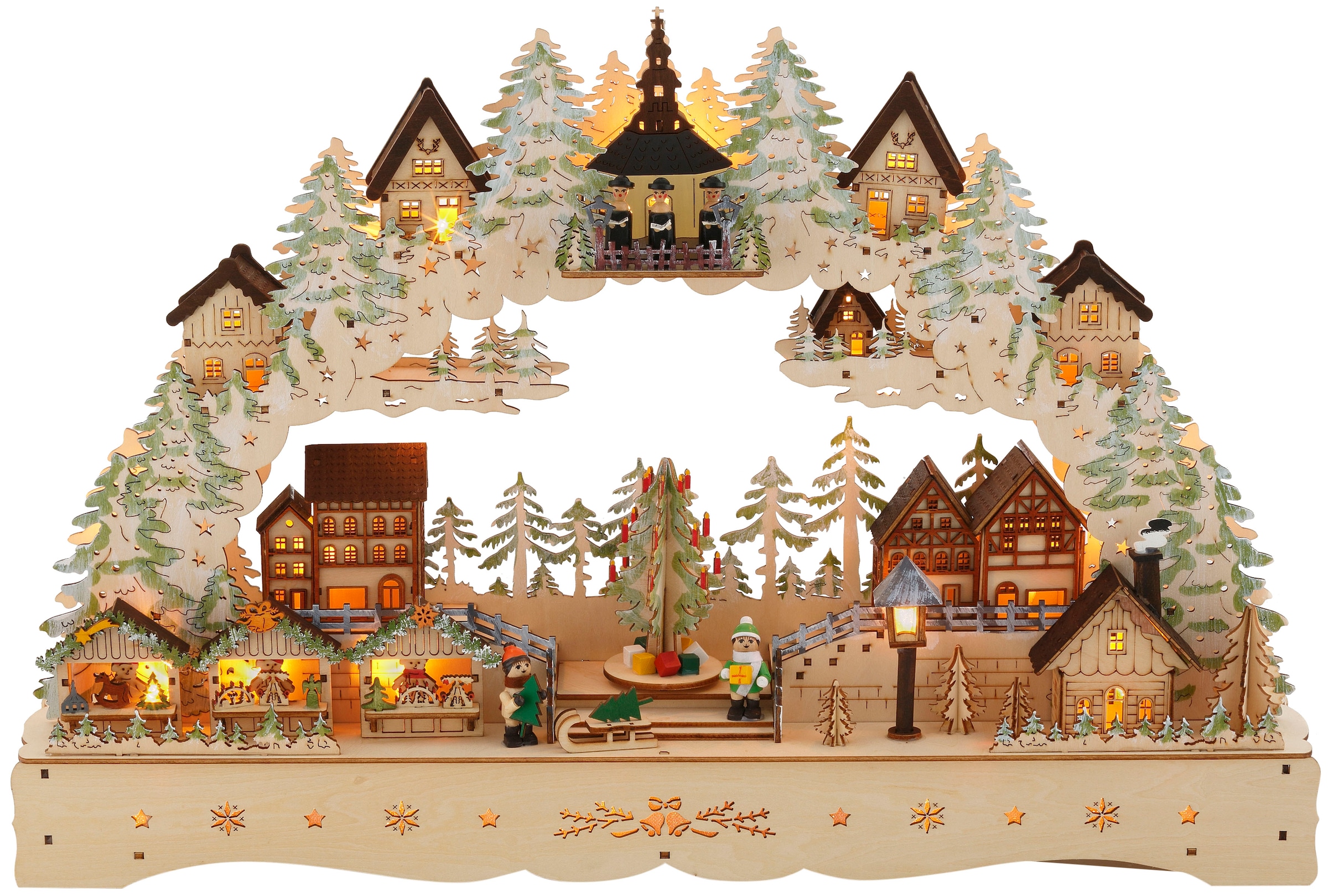 my home Schwibbogen »LED Weihnachtsleuchter mit drehendem Baum und Musik, Weihnachtsdeko«, Breite ca. 57 cm