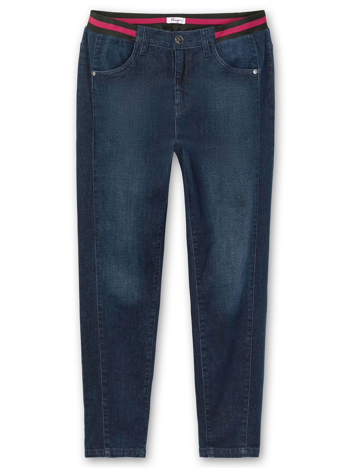 mit kaufen BAUR für Größen«, »Große gestreiftem, Stretch-Jeans Bund Sheego elastischen |