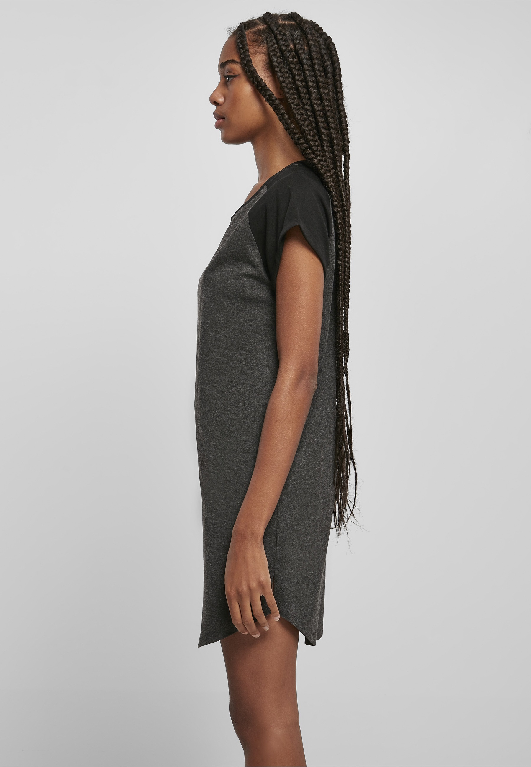 URBAN CLASSICS Shirtkleid »Urban Classics Damen Ladies Contrast Raglan Tee Dress« 1 Stk. tlg.