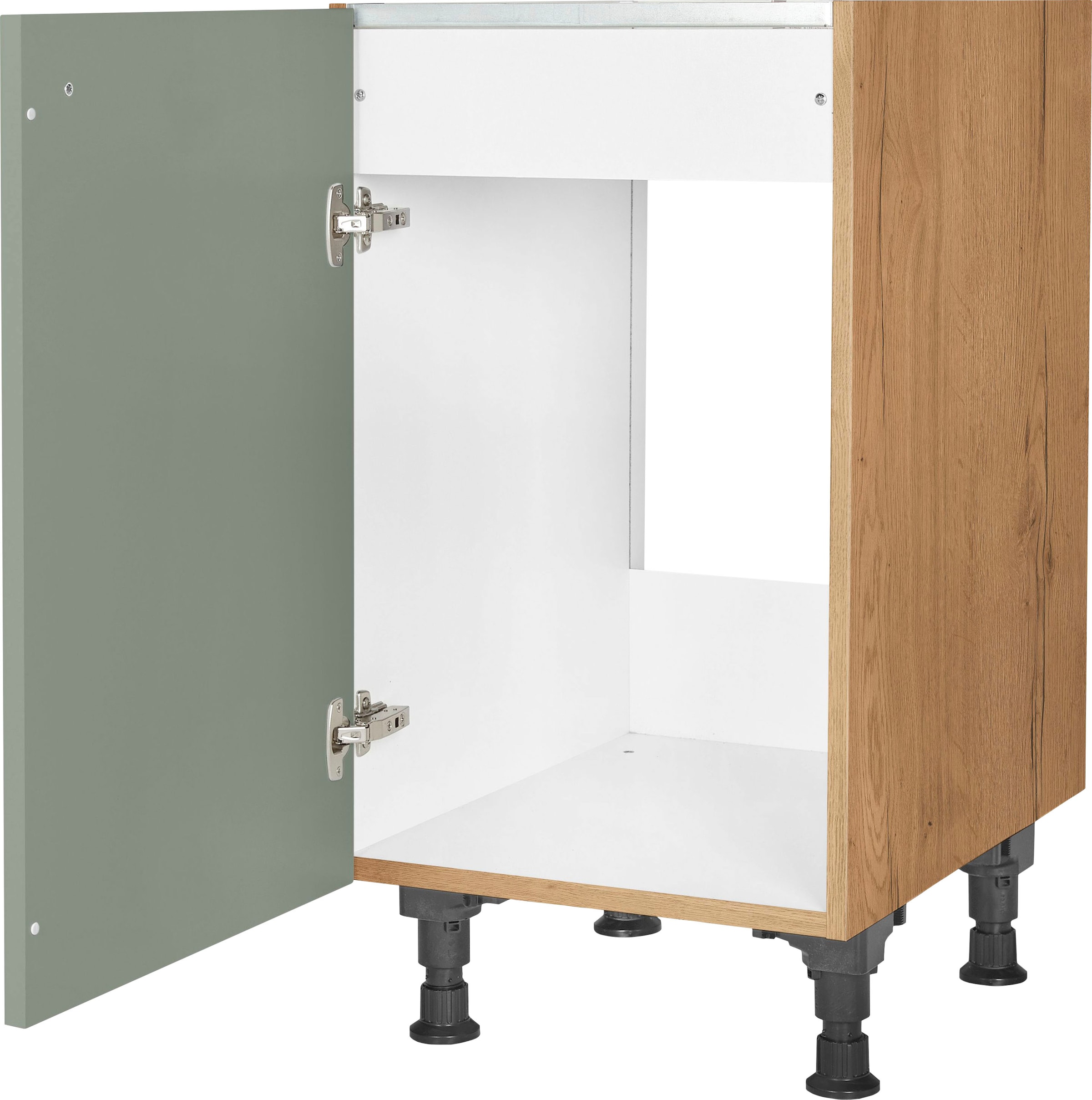 nobilia® Spülenschrank »"Cascada", Ausrichtung wählbar, vormontiert, in den Breiten« 45 und 60 cm, mit höhenverstellbaren Sockelfüßen