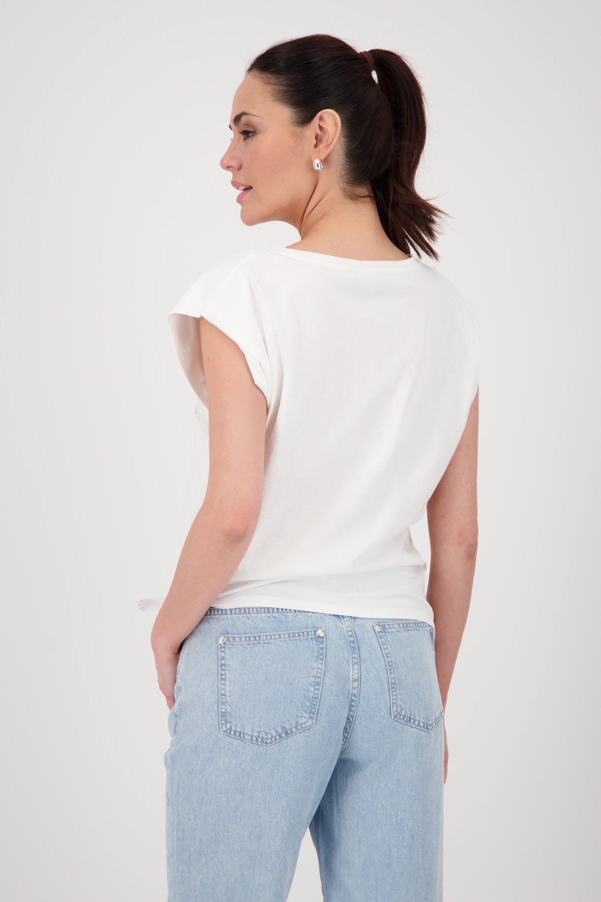 Monari T-Shirt »Shirt Schriftenmix«, Mit Rundhalsausschnitt