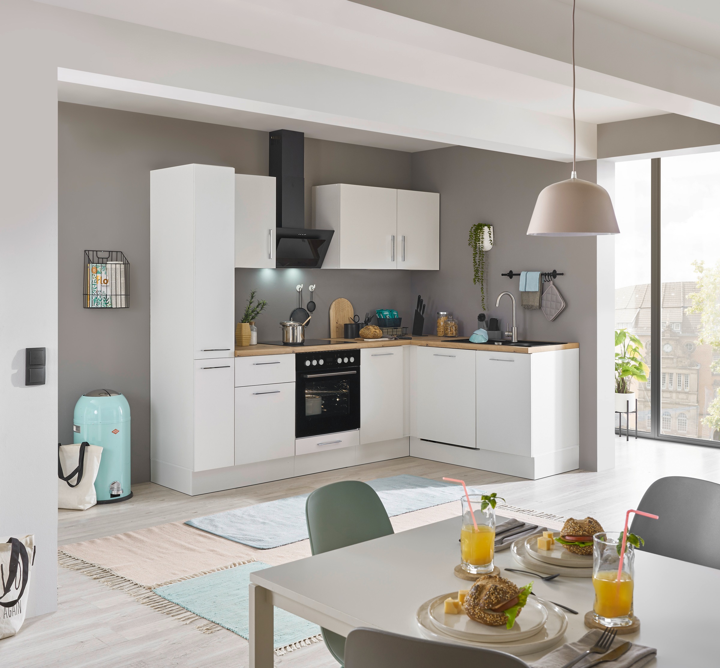 BASIC by Balculina Winkelküche »Turin«, Stellbreite 250x175 cm, wahlweise mit E-Geräten