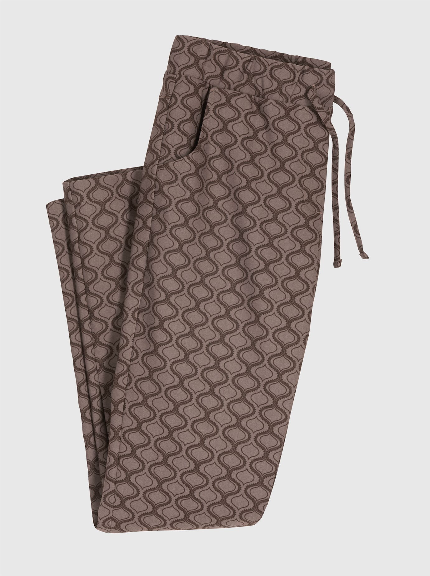 Webhose CLASSIC BASICS, Damen, Gr. 19, Kurzgrößen, beige (dunkeltaupe, schoko, bedruckt), 85% Polyester, 12% Viskose, 3% Elasthan, bedruckt, gemustert, mehrfarbig, Hosen 3