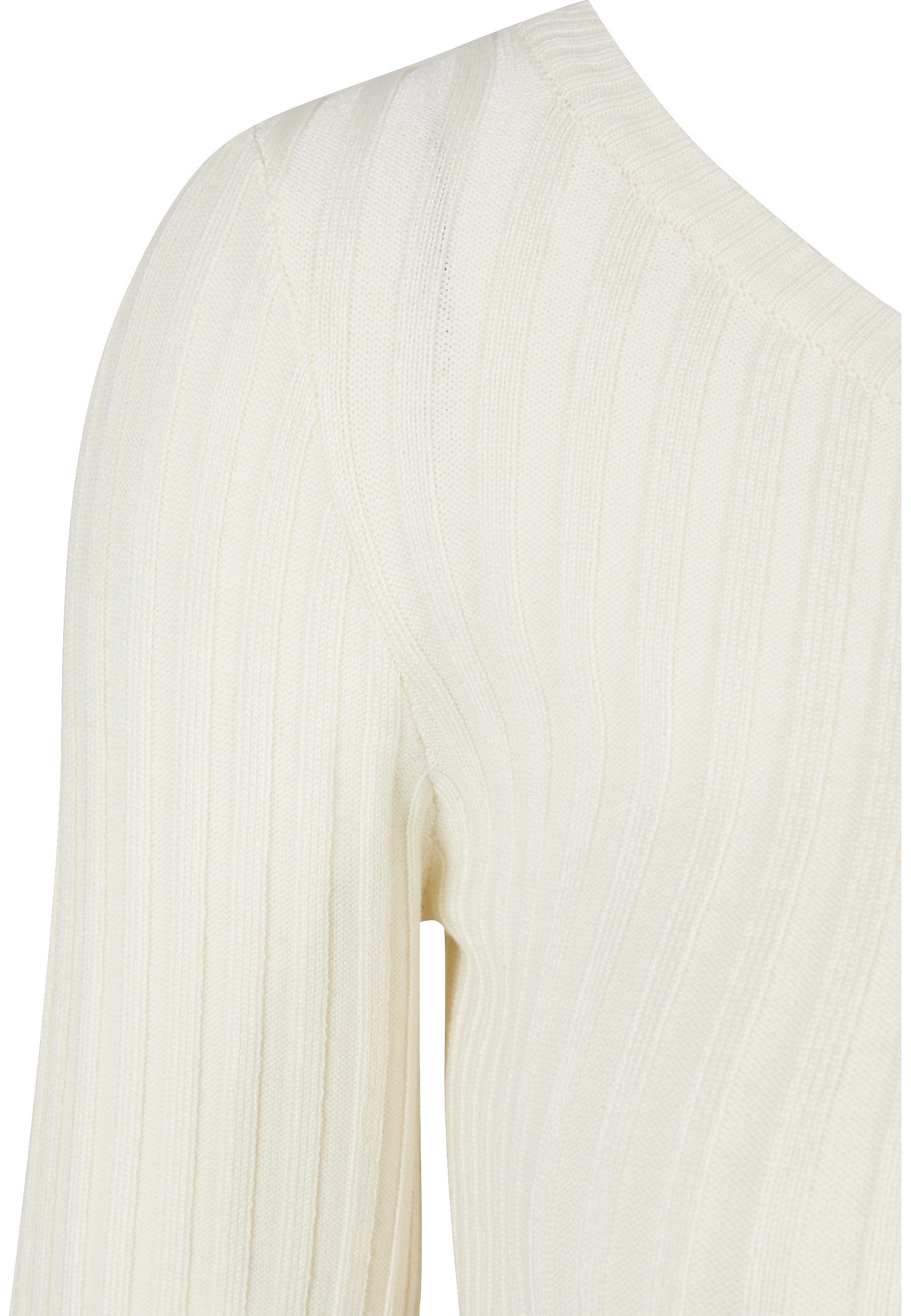 URBAN CLASSICS Fleecepullover »Urban Classics Damen Ladies Short Rib Knit One Sleeve Sweater«, 1 Stk.
