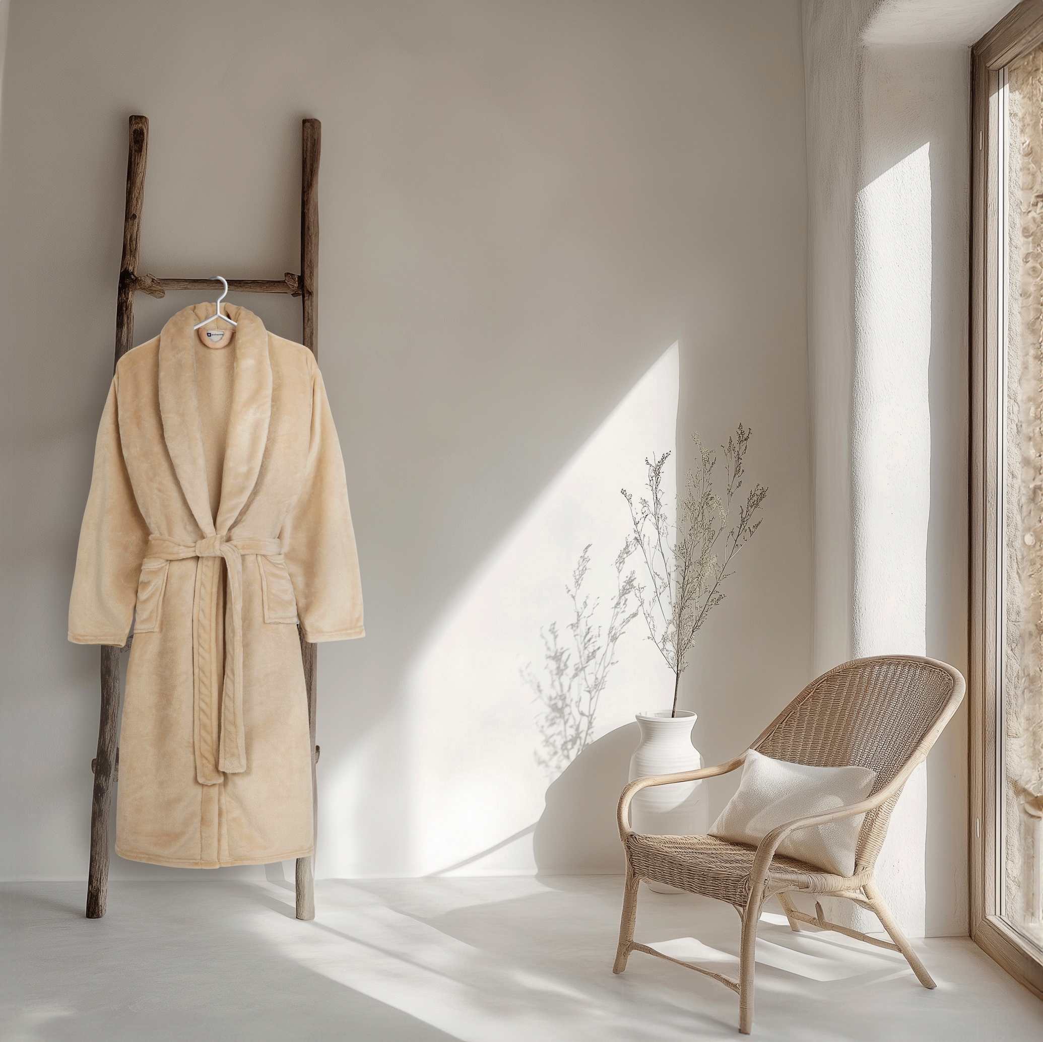 good morning Bademantel »Good morning Bathrobe uni«, (Packung, 1 St., 1x Bademantel), Schalkragen, Gürtel, Taschen, Damen & Herren, Velours, Glanz