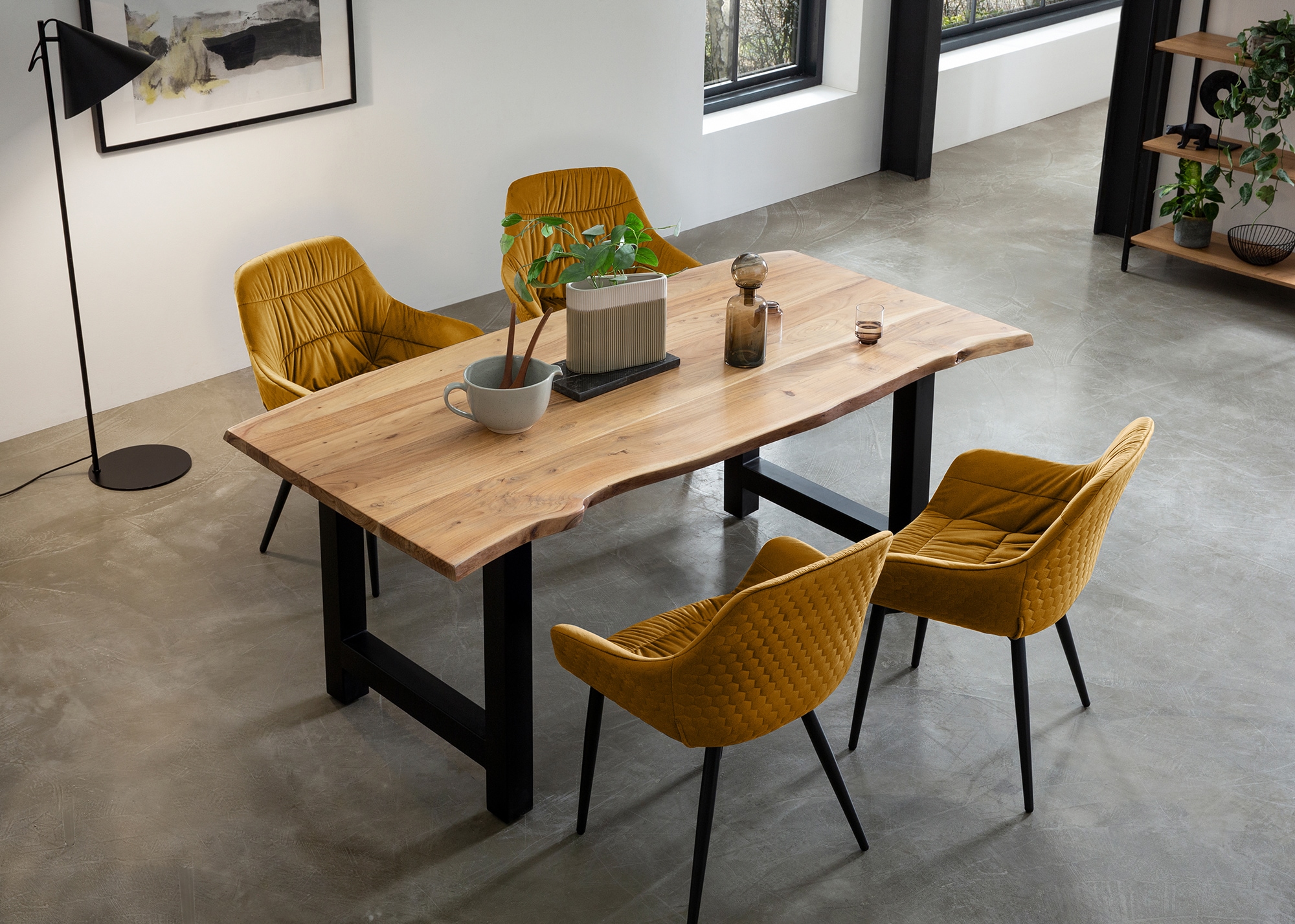 SalesFever Essgruppe "Esszimmerausstattung aus Holz und Metall" Essgruppe i günstig online kaufen