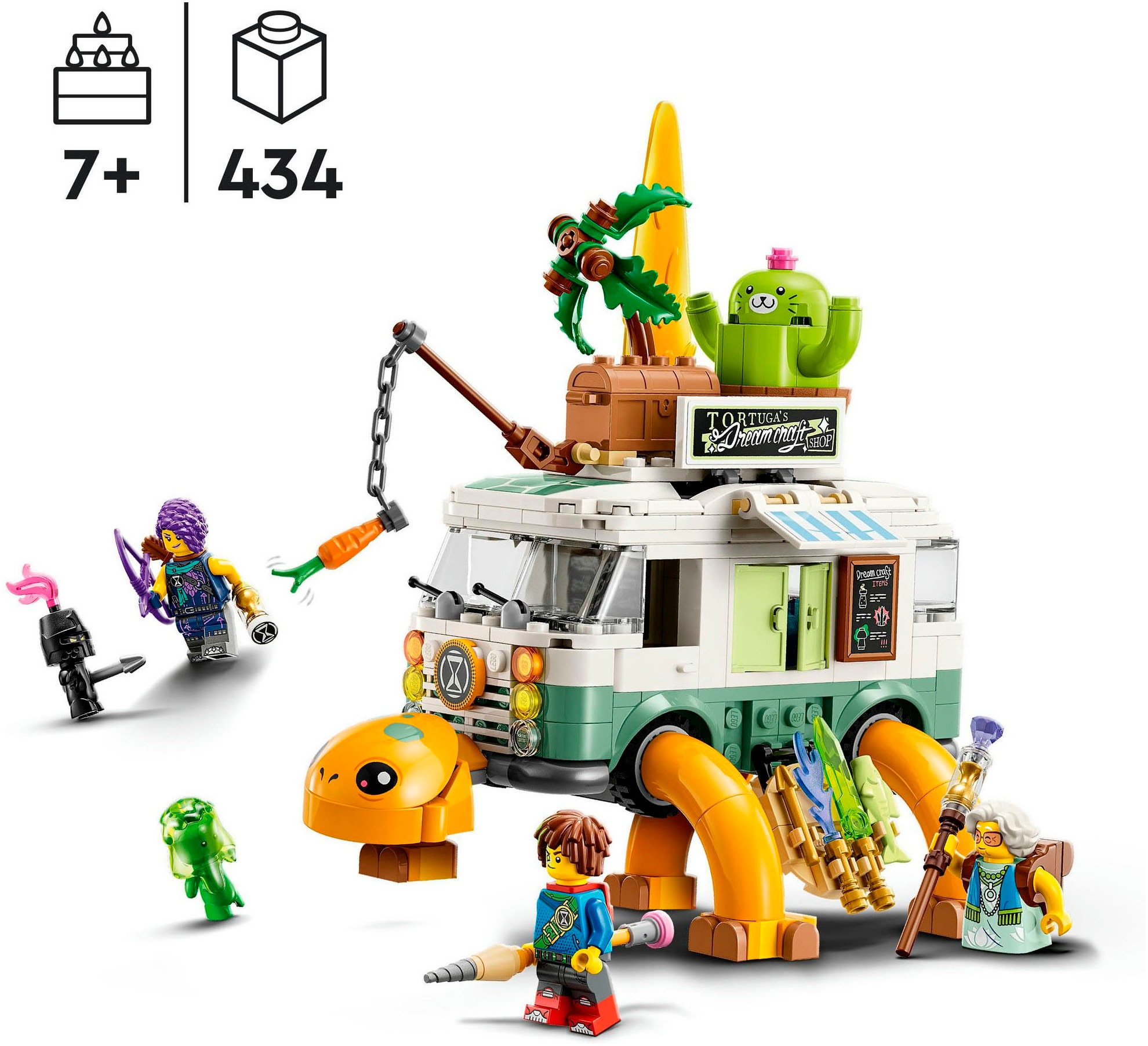 LEGO® Konstruktionsspielsteine »Mrs. Castillos Schildkrötenbus (71456), LEGO® DREAMZzz™«, (434 St.), Made in Europe