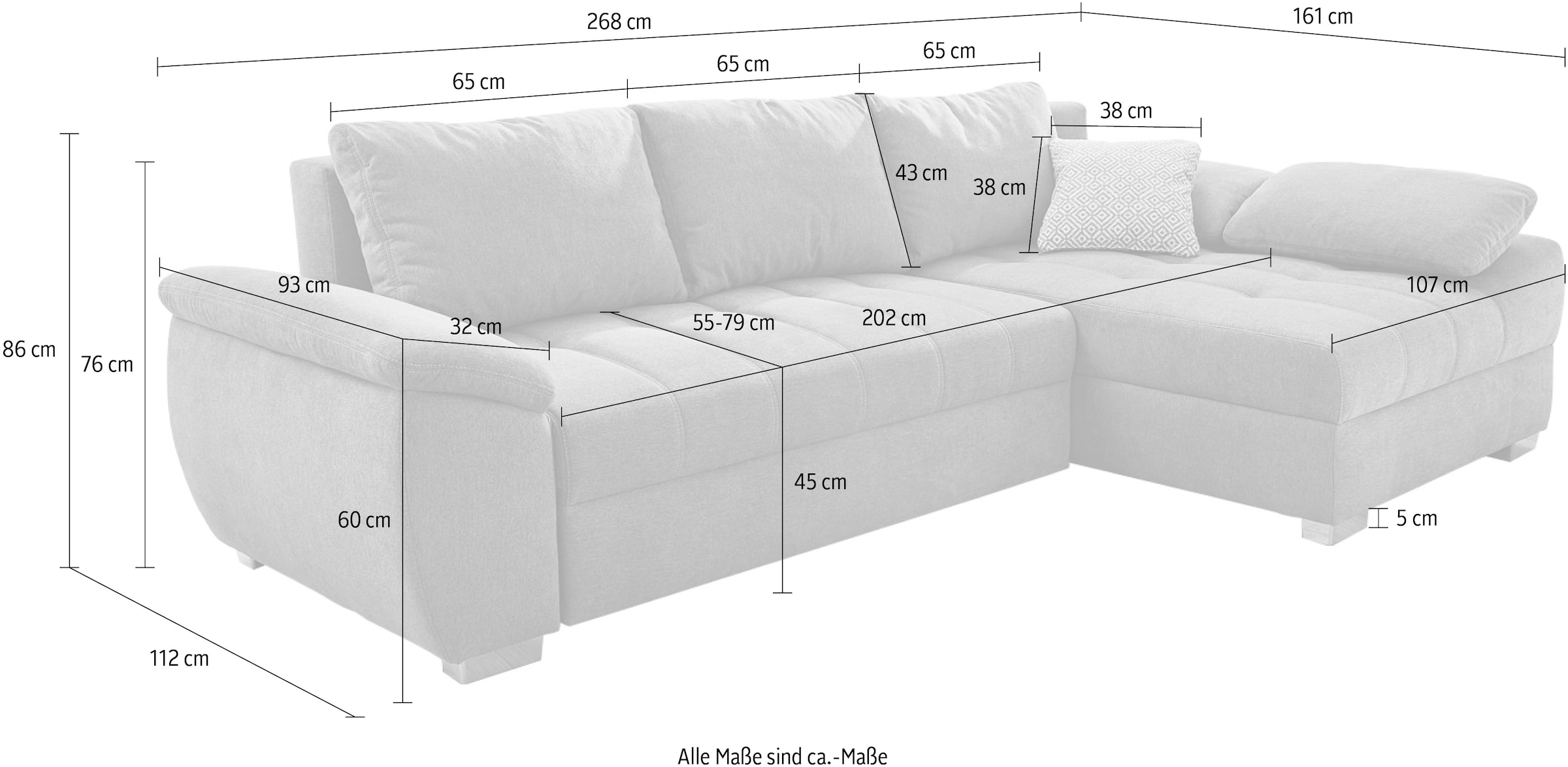 Jockenhöfer Gruppe Ecksofa Bettkasten, BAUR und »Alster«, | links oder Bettfunktion mit kaufen Ottomane montierbar rechts