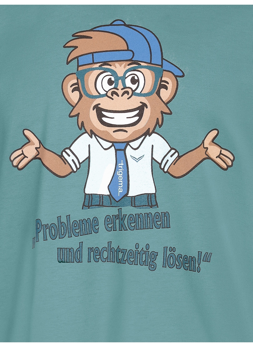 Trigema T-Shirt »TRIGEMA Spruch Shirt Affen-Print« | bestellen BAUR mit online lustigem