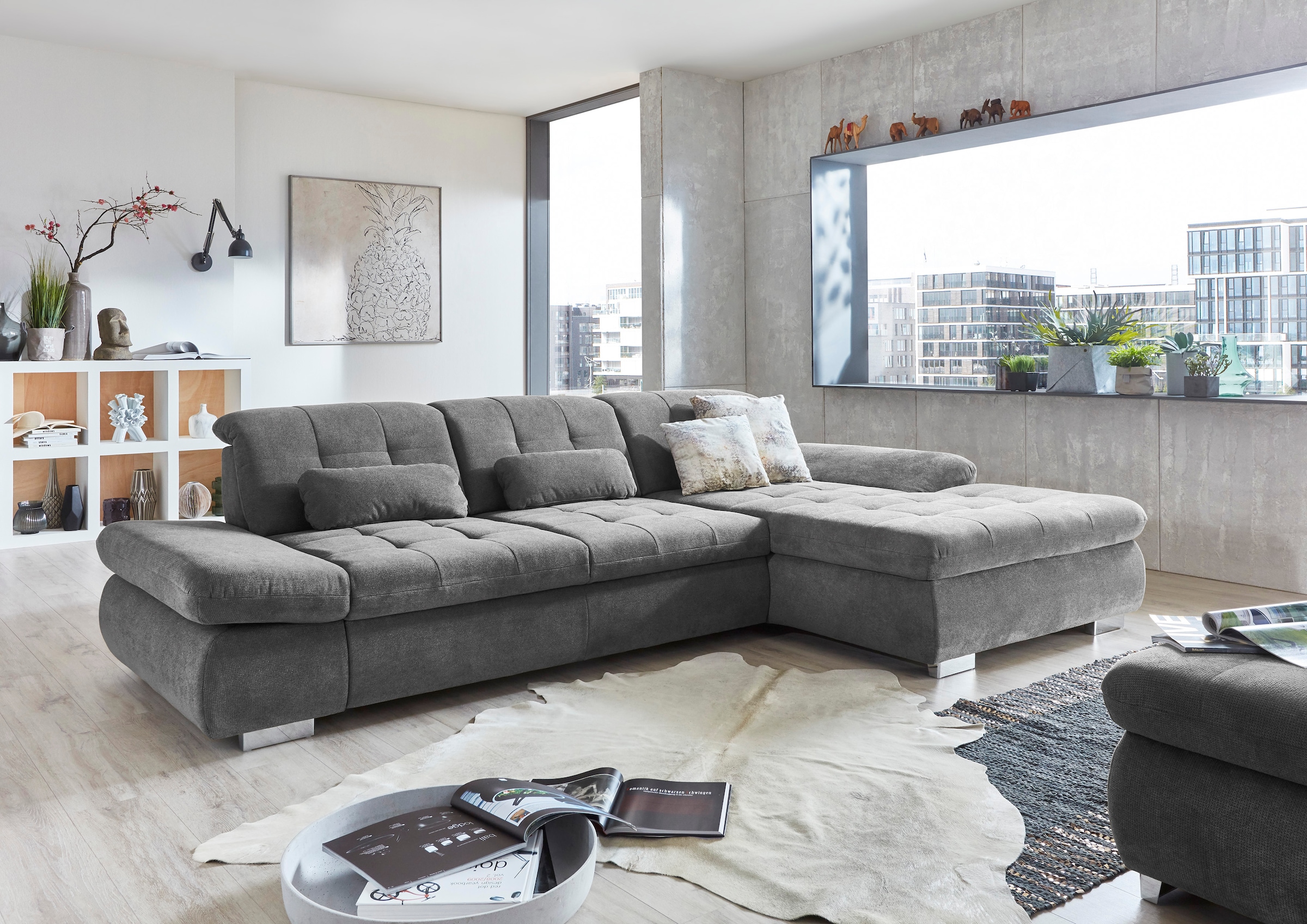 Die PlanBar Ecksofa »MP-IN17004 L-Form, Breite 331 cm, wahlweise mit Funtkionen« Kaltschaum-Polsterung, inkl. Sitztiefenverstellung