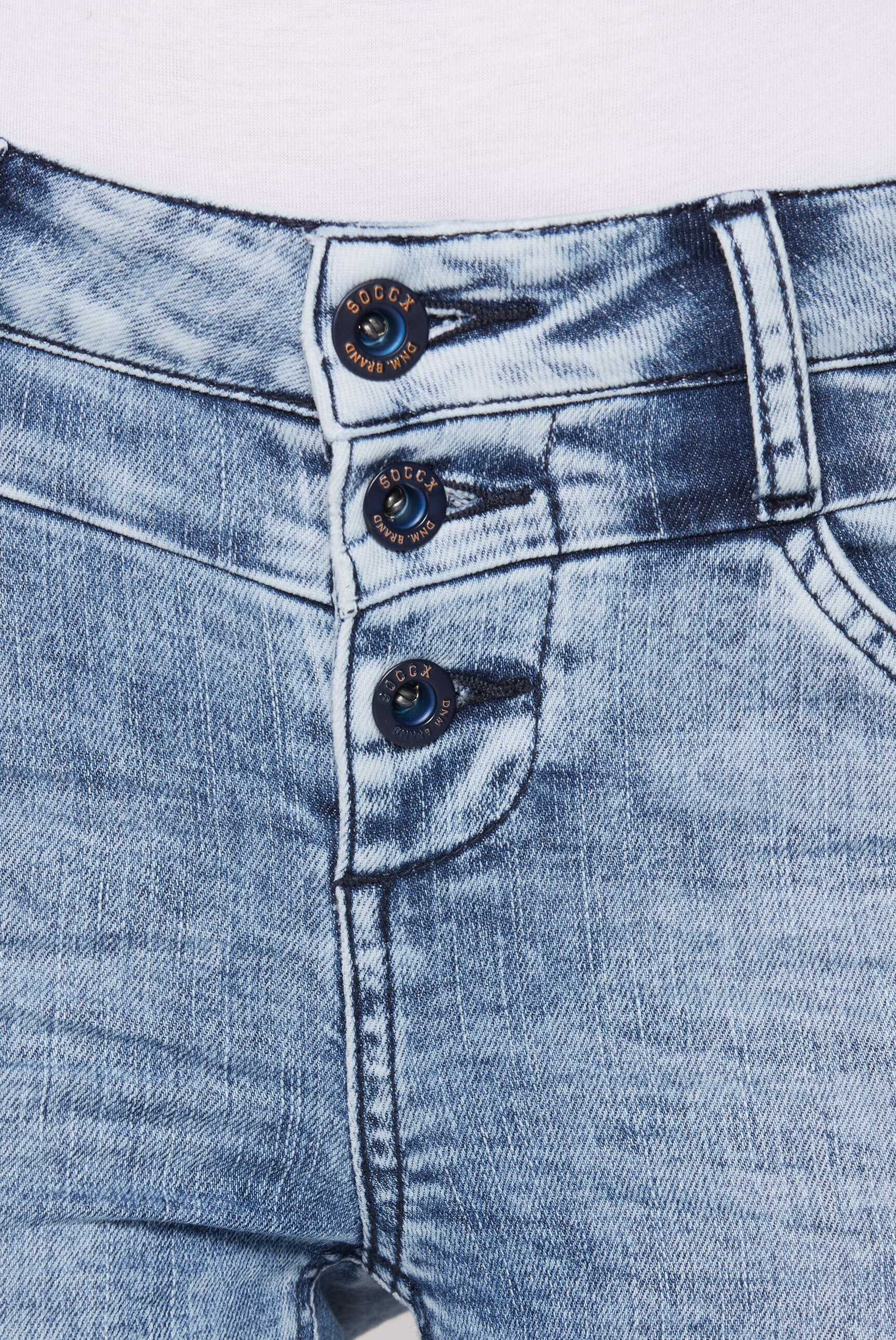 SOCCX Jeansshorts, mit Schlitz am Saum
