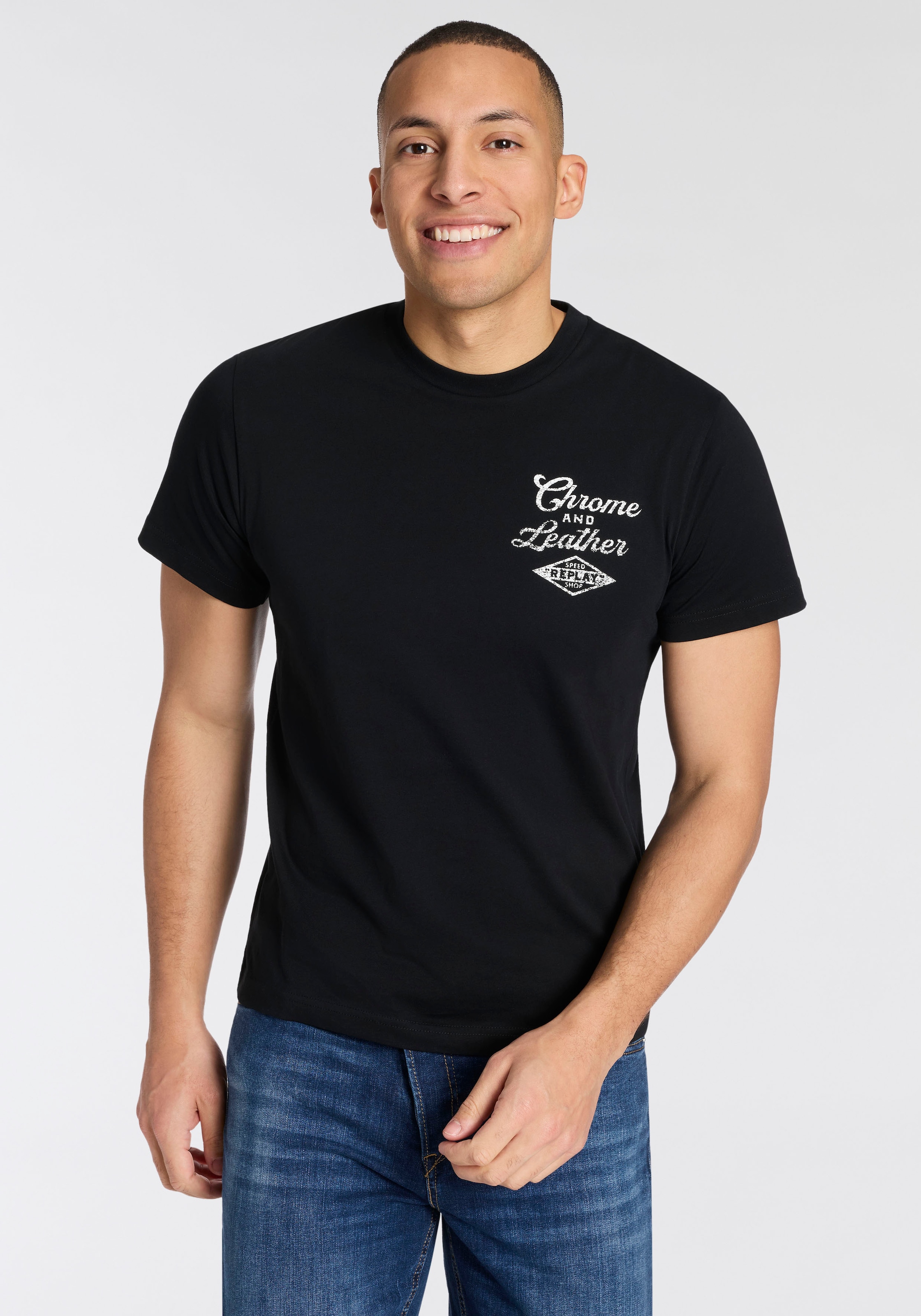 Replay T-Shirt mit Print, Rundhalsausschnitt günstig online kaufen