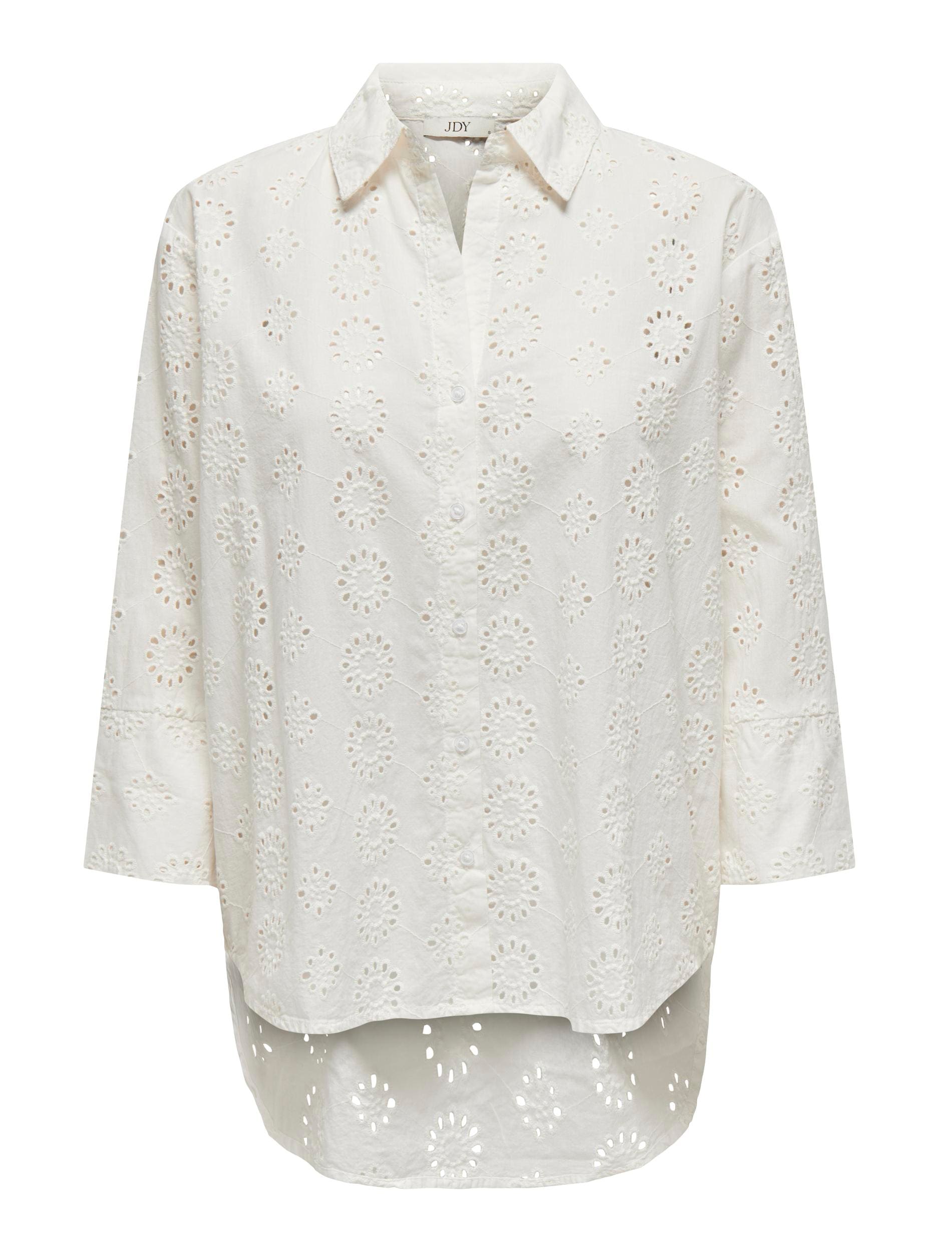 JDY Hemdbluse »JDYTALLIE 3/4 LONG SHIRT WVN NOOS«, mit Lochstickerei-Detail
