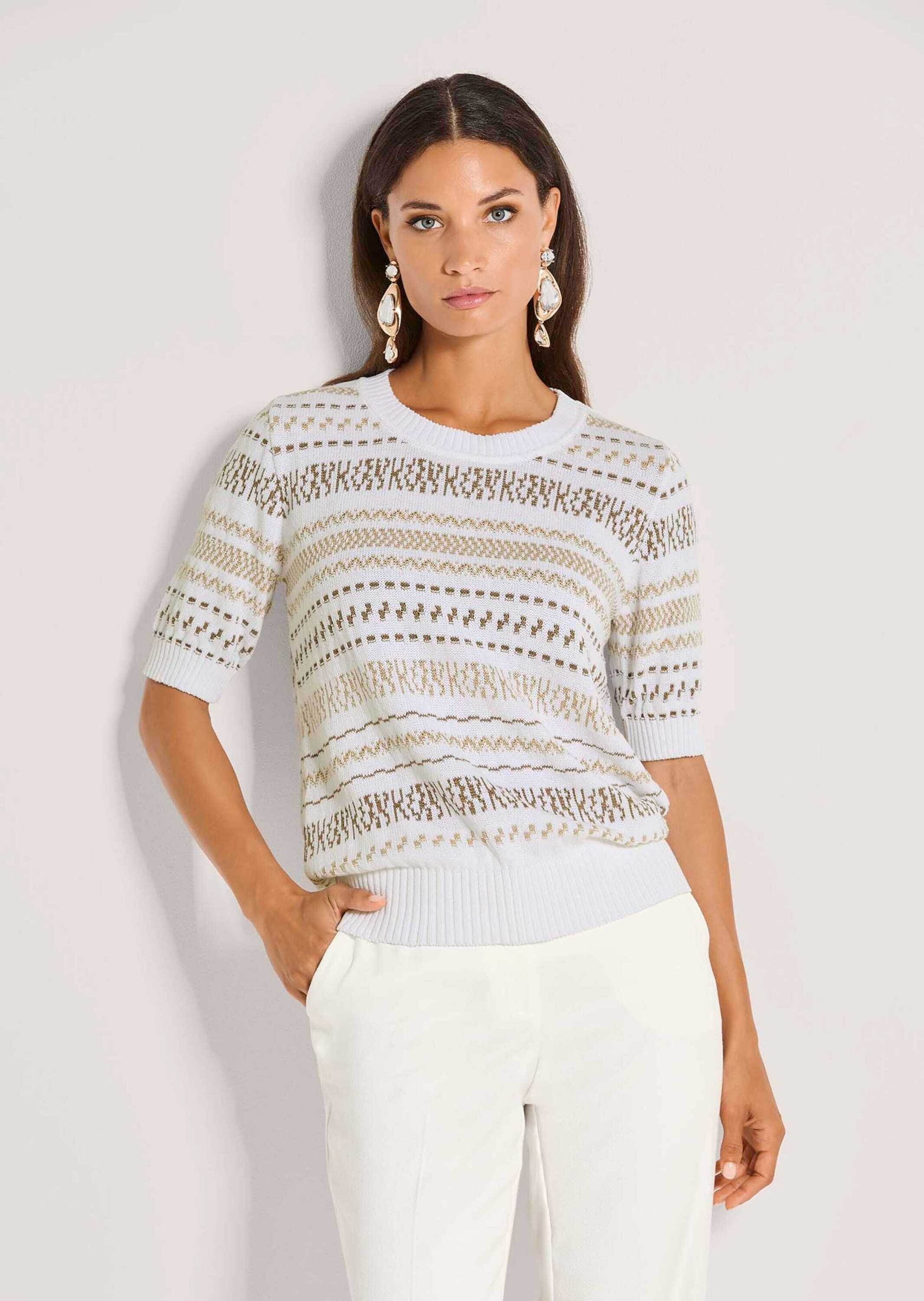 Thumbnail - MADELEINE Longpullover "Strickpullover Jacquardpullover mit Glanzeffekt" Feines Jaquardmuster