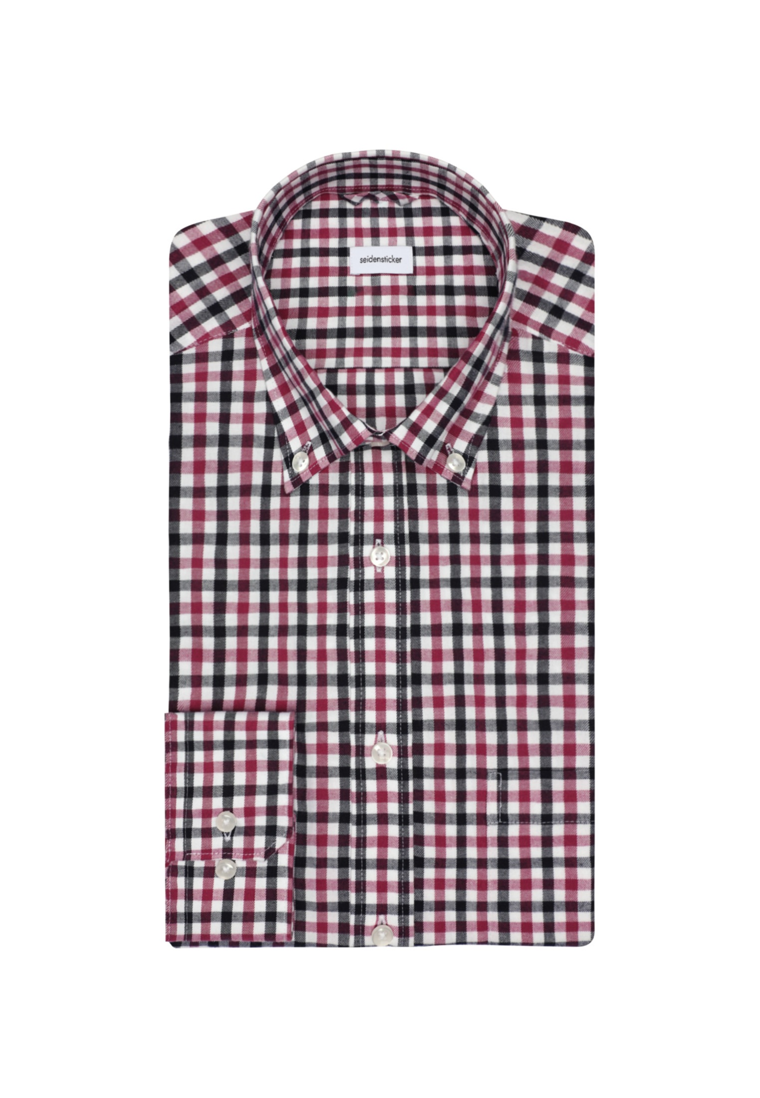 seidensticker Flanellhemd »Comfort«, Comfort Langarm Button-Down-Kragen Karo