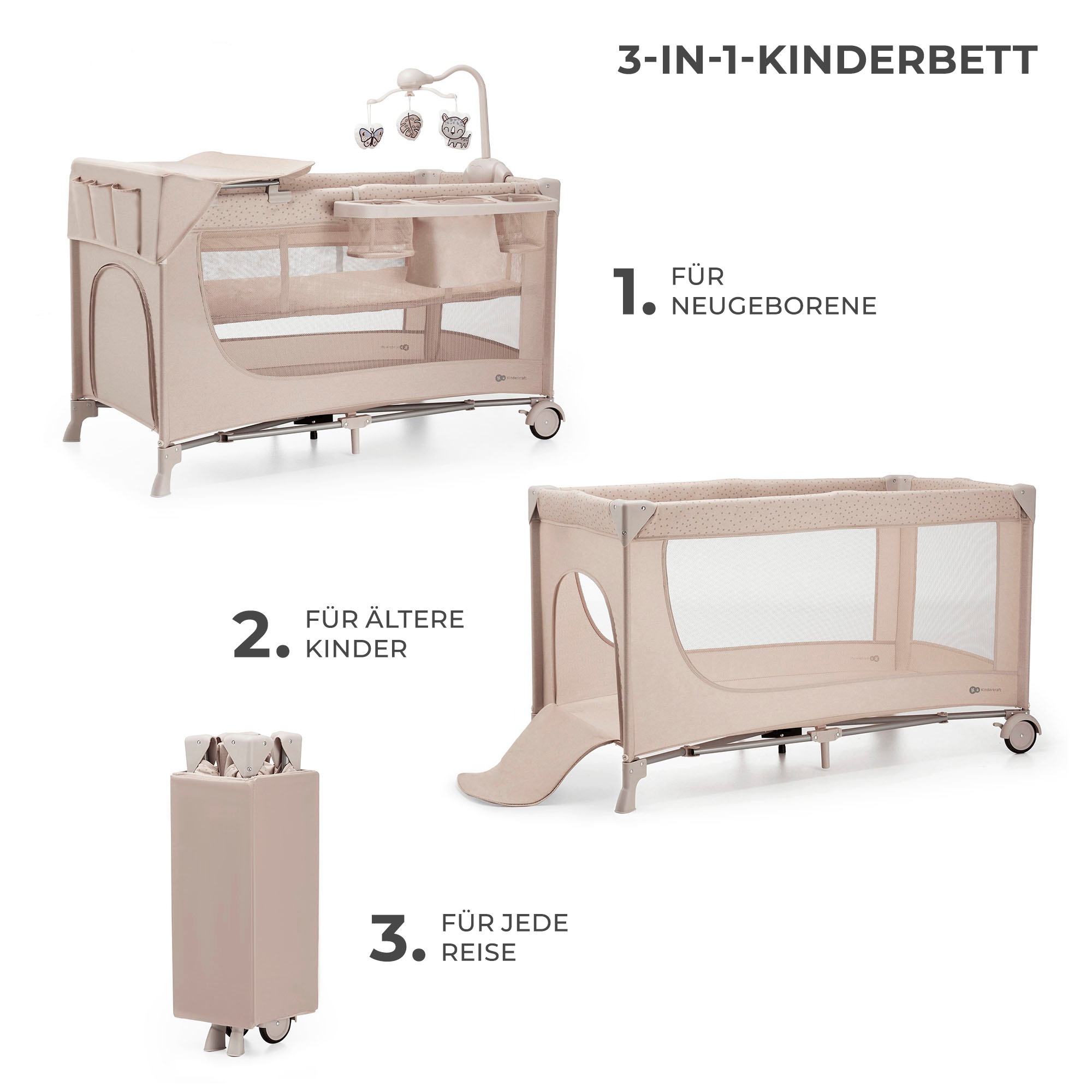 Kinderkraft Baby-Reisebett "JOY 2 mit Zubehör" günstig online kaufen