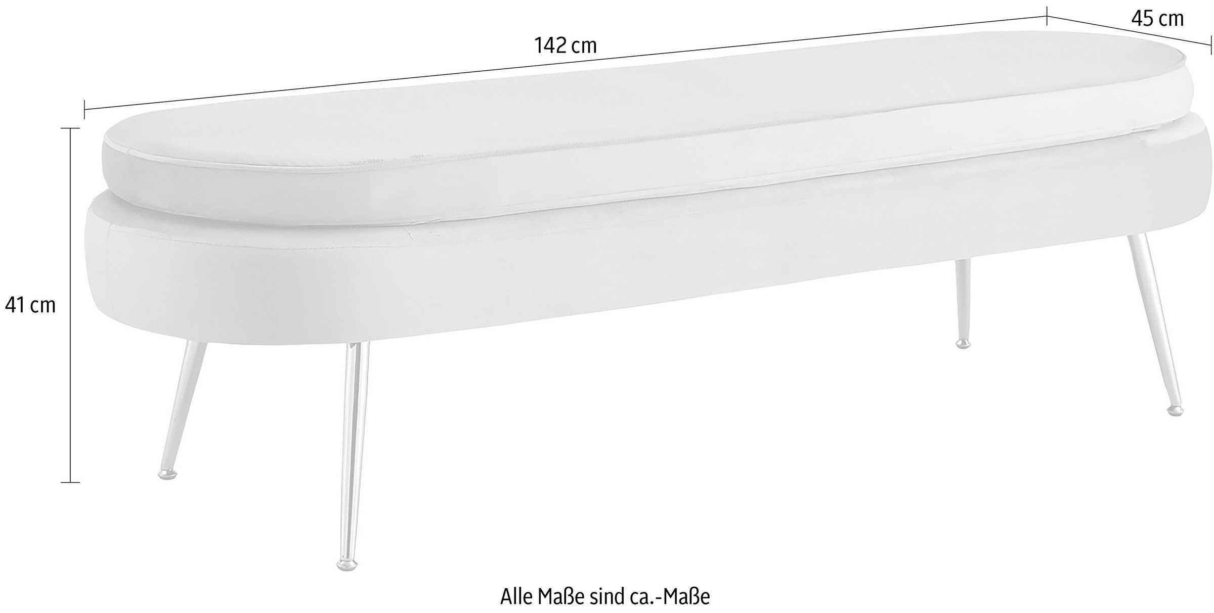 SalesFever Polsterbank »Clam Elegante Polsterbank«, Eleganz in Gold: Breite 142cm