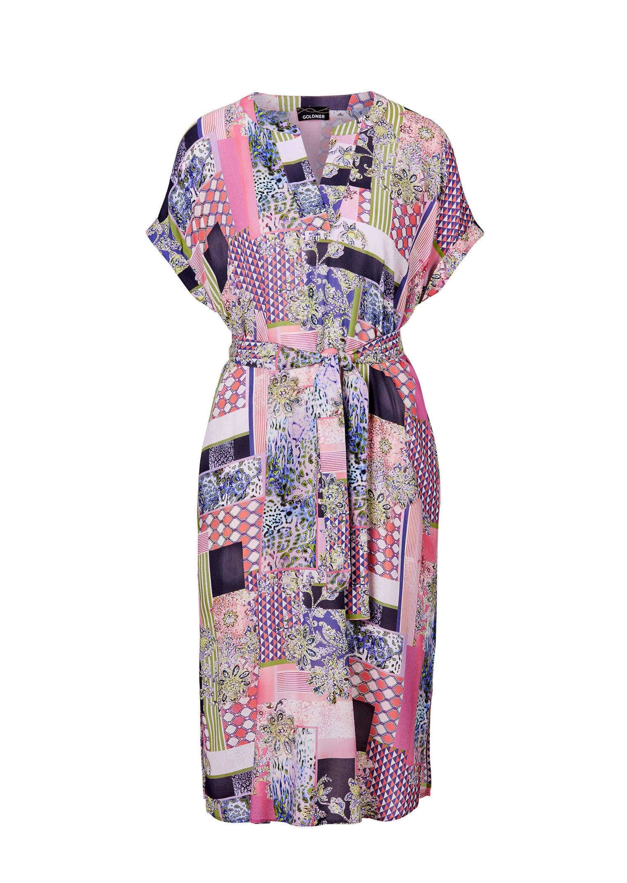 GOLDNER Sommerkleid "Kurzgröße Kleid mit V-Ausschnitt" günstig online kaufen
