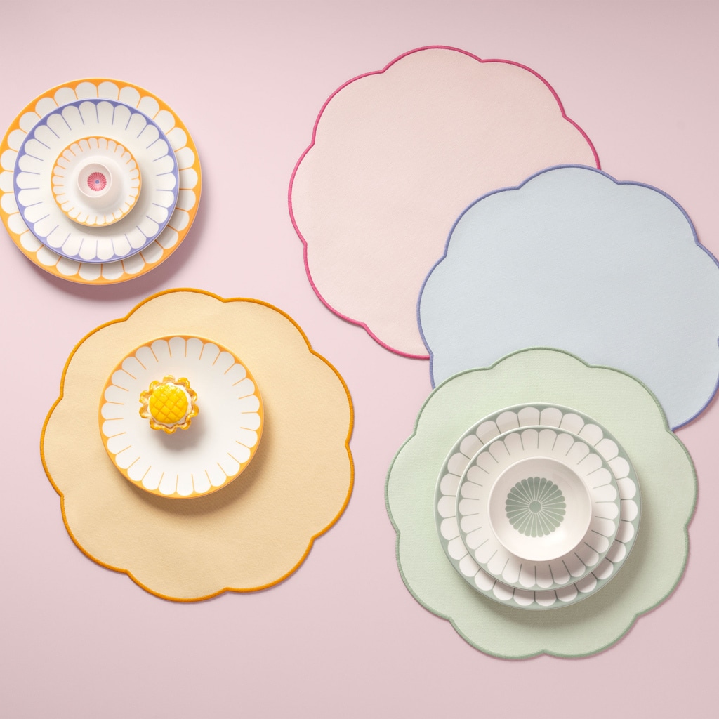 Villeroy & Boch Platzset »Platzsets Fleur Accessoires ø 40 cm 6er Set rosa« waschbar bei 30 Grad C