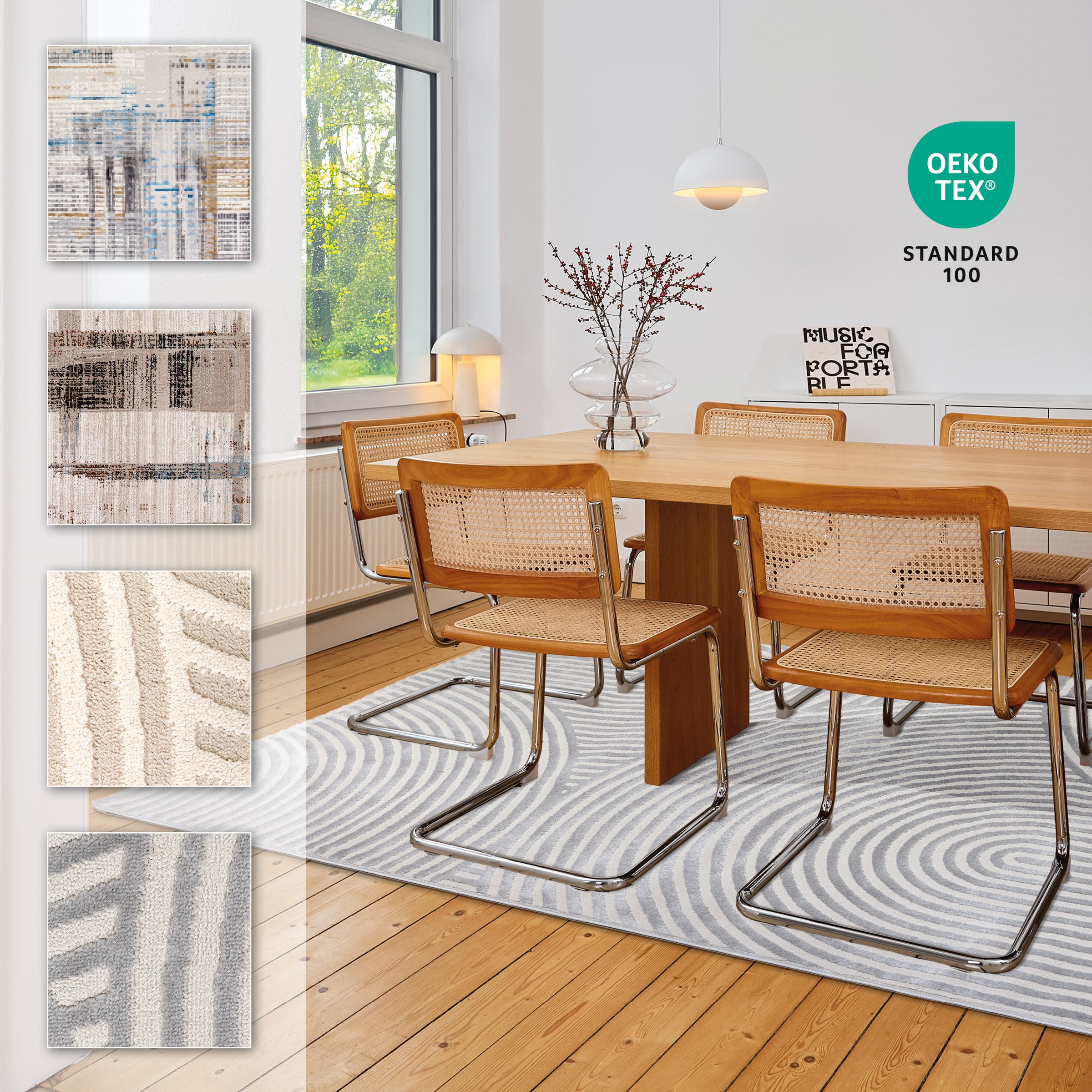 ASTRA Teppich »Jules 253«, rechteckig, 8 mm Höhe, Hoch Tief Struktur, Kurzflor, Wohnzimmer, Schlafzimmer