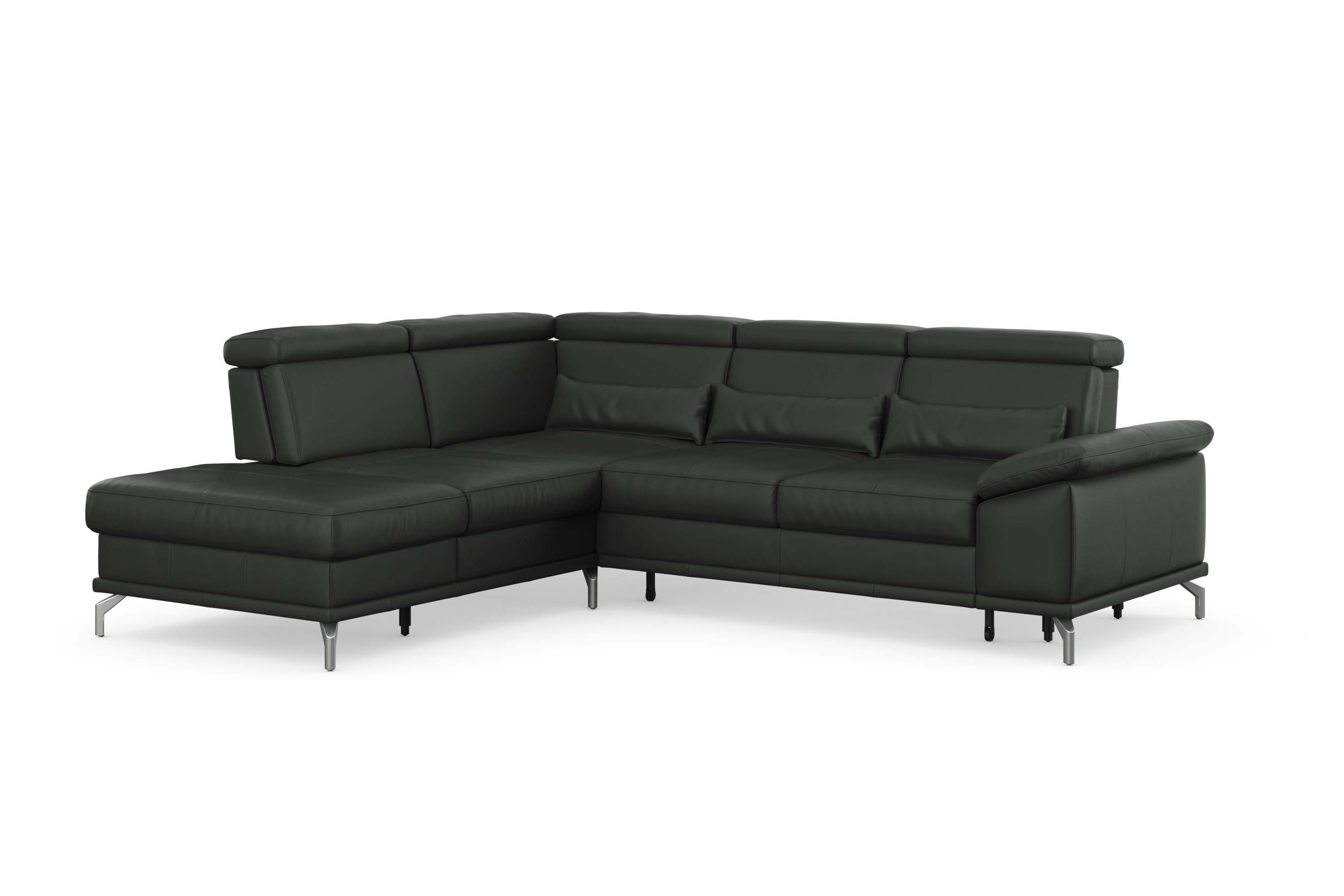 Thumbnail - sit&more Ecksofa "Cabrio L-Form, mit Sitztiefenverstellung, Arm- und Kopfteilverstellung", 3 Nierenkissen, Federkern, op...