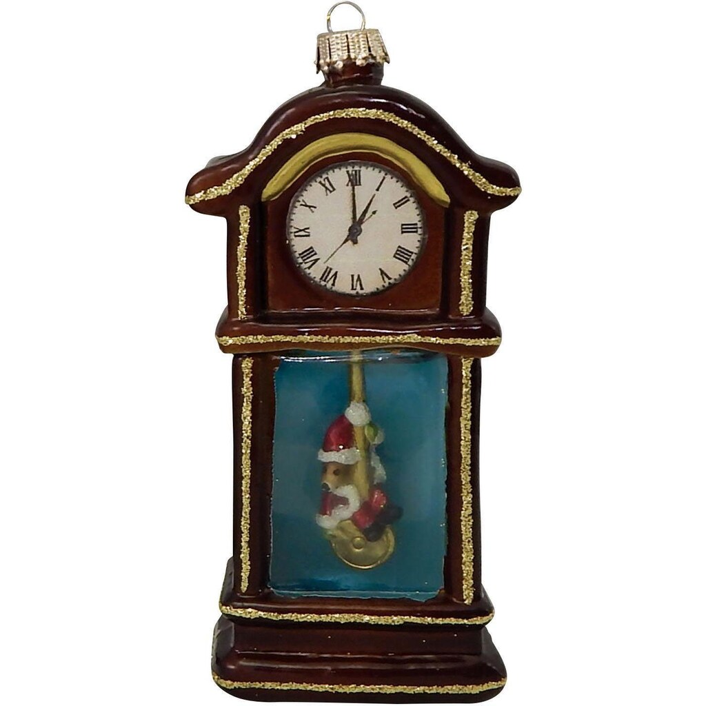 Krebs Glas Lauscha Christbaumschmuck »Nostalgische Standuhr mit Maus, Weihnachtsdeko, Christbaumschmuck«, (1 tlg.)