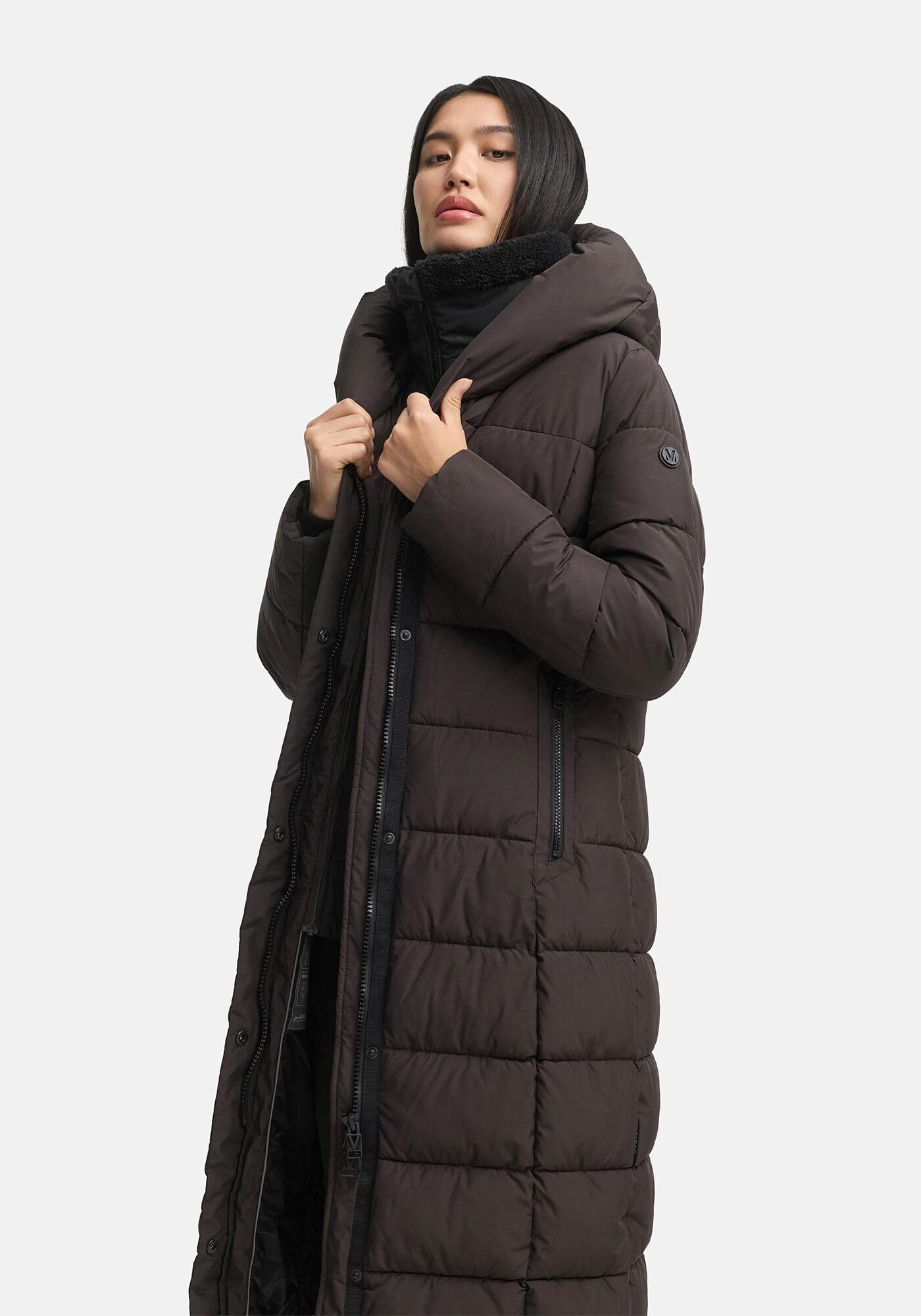 Marikoo Winterjacke »Pakoraa«, extra langer Winter Mantel mit abnehmbaren Innenteil