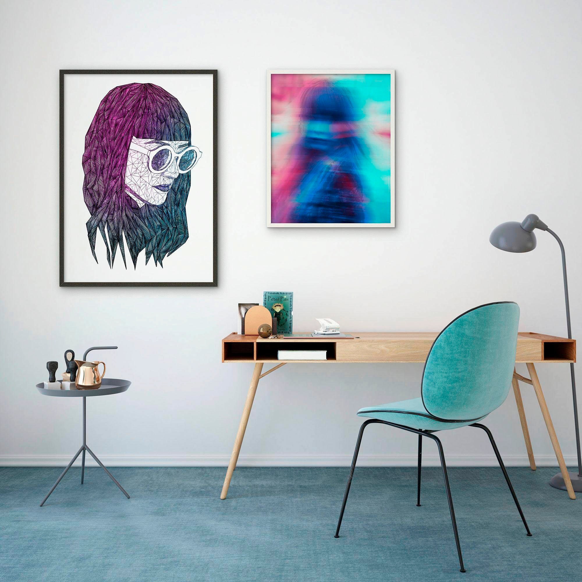 Komar Poster »Grid Violet«, | Wohnzimmer Schlafzimmer, Porträts, (1 BAUR Kinderzimmer, St.)