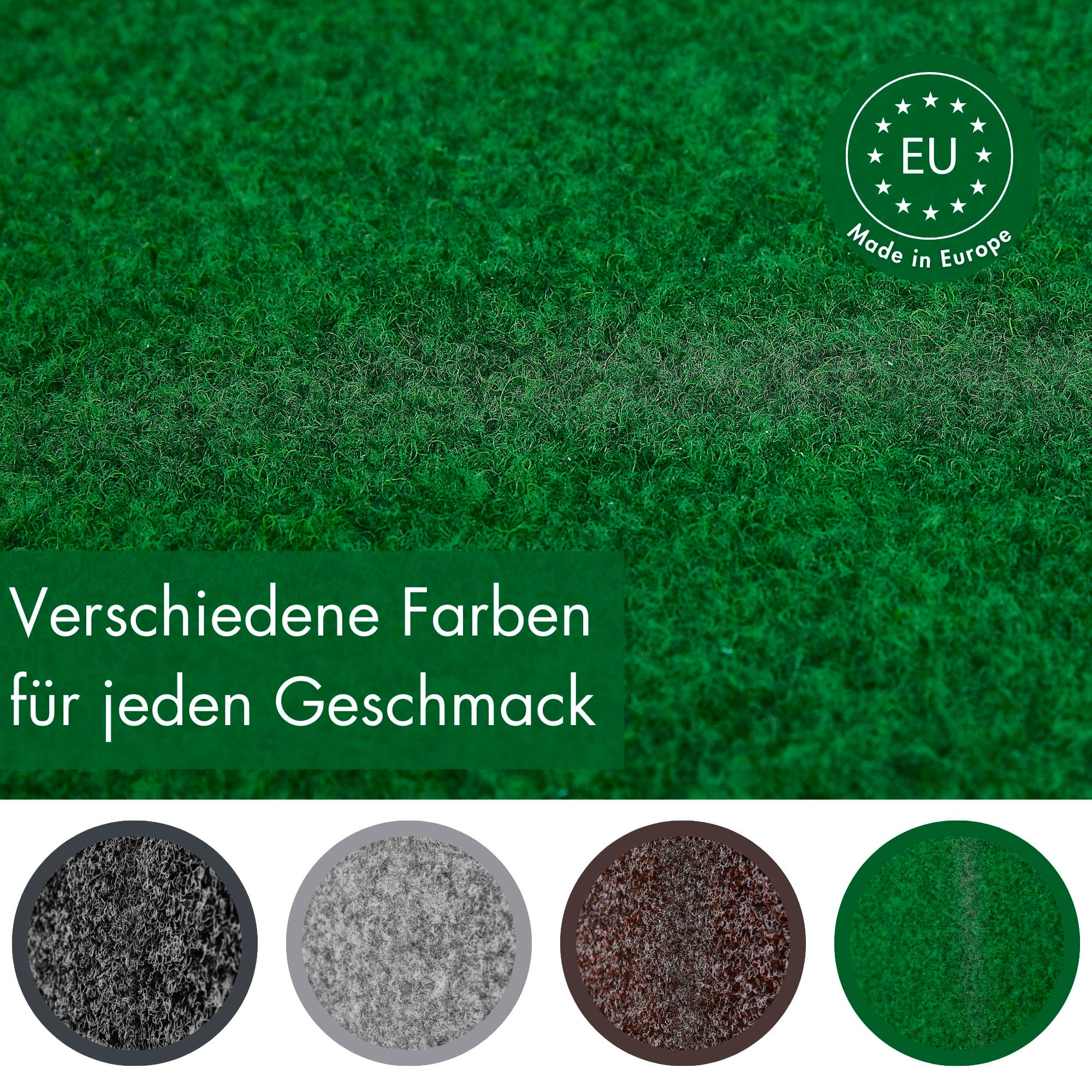 Andiamo Kunstrasen »Aberdeen, Made in Belgium«, rechteckig, 10 mm Höhe, aus Nadelfilz, mit Drainagenoppen, für Balkon, Terasse, Wintergarten