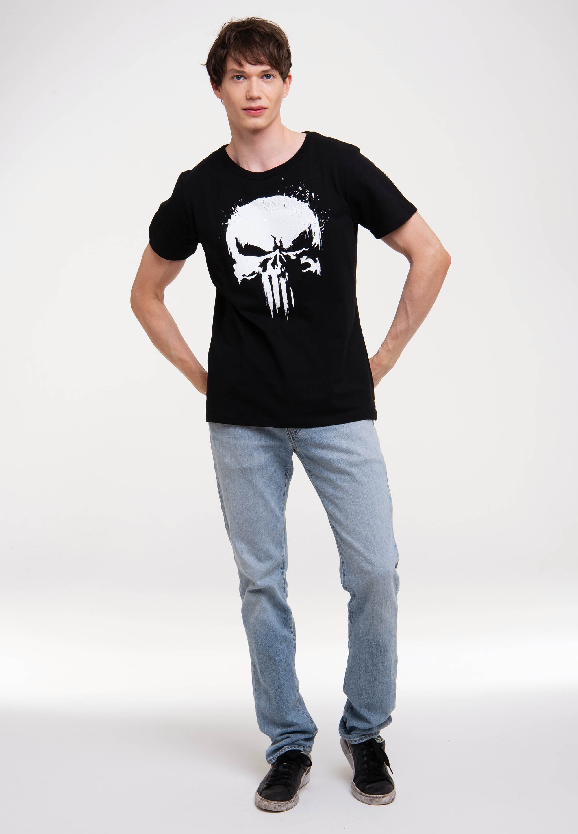 LOGOSHIRT T-Shirt »Marvel - Punisher TV Skull«, mit lizenziertem Print