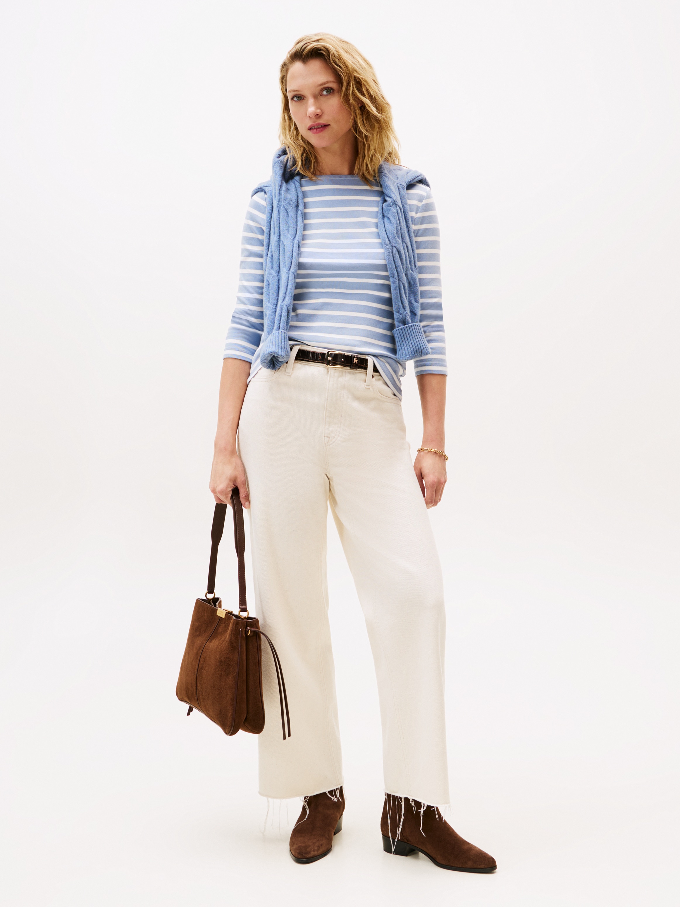 Tommy Hilfiger 3/4-Arm-Shirt »NEW CODY SLIM BOAT-NK 3/4SLV mit U-Boot und Streifen«, gestreift, casual, slim fit, Baumwolle, U-Boot-Ausschnitt