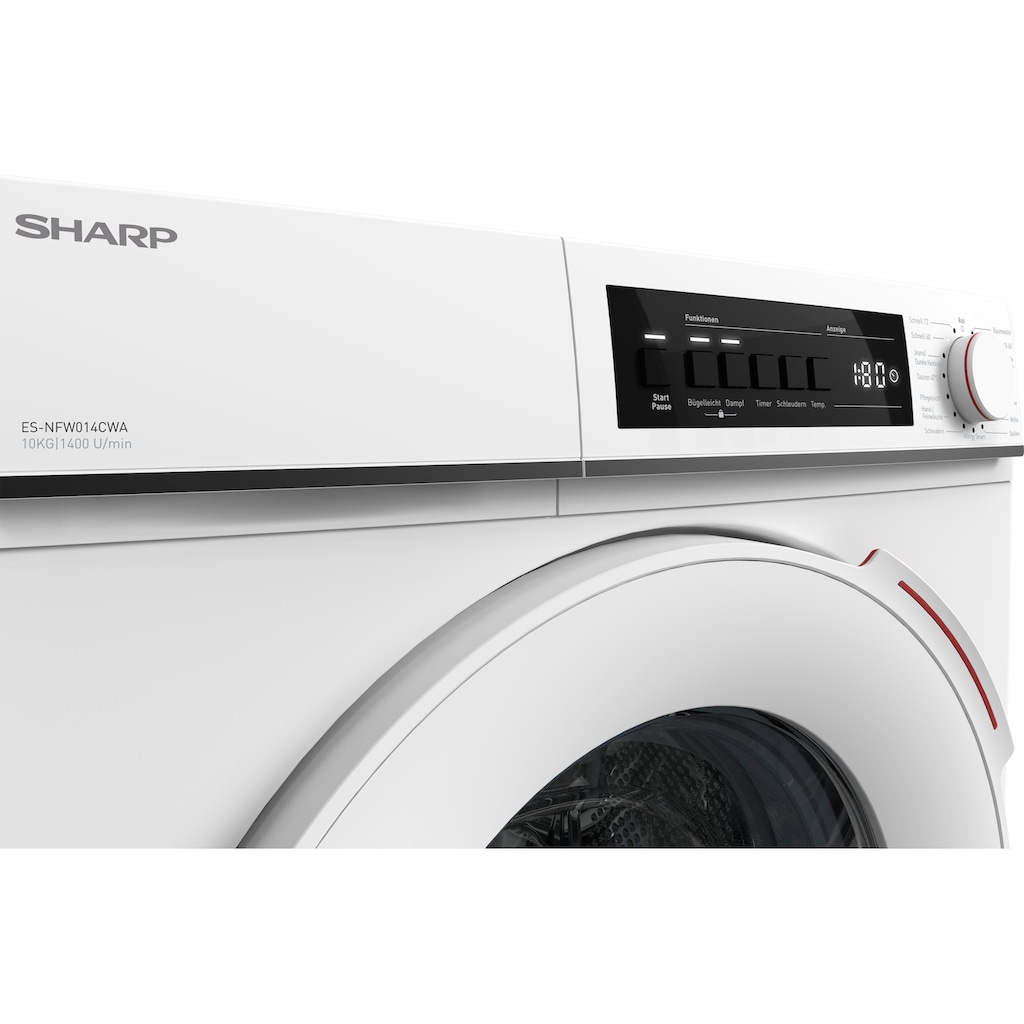 Sharp Waschmaschine »ES-NFW014CWA-DE«, ES-NFW014CWA-DE, 10 kg, 1400 U/min