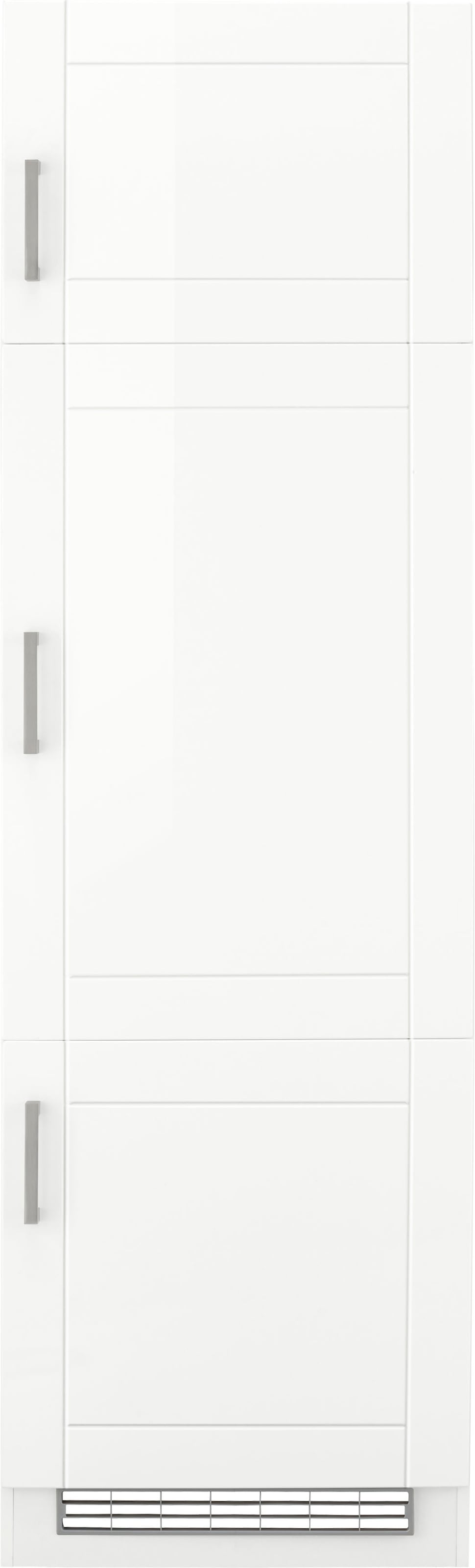 KOCHSTATION Kühlumbauschrank »KS-Tinnum«, 60 cm breit, 200 cm hoch, Metallgriffe, mit Nischenmaß 88 cm