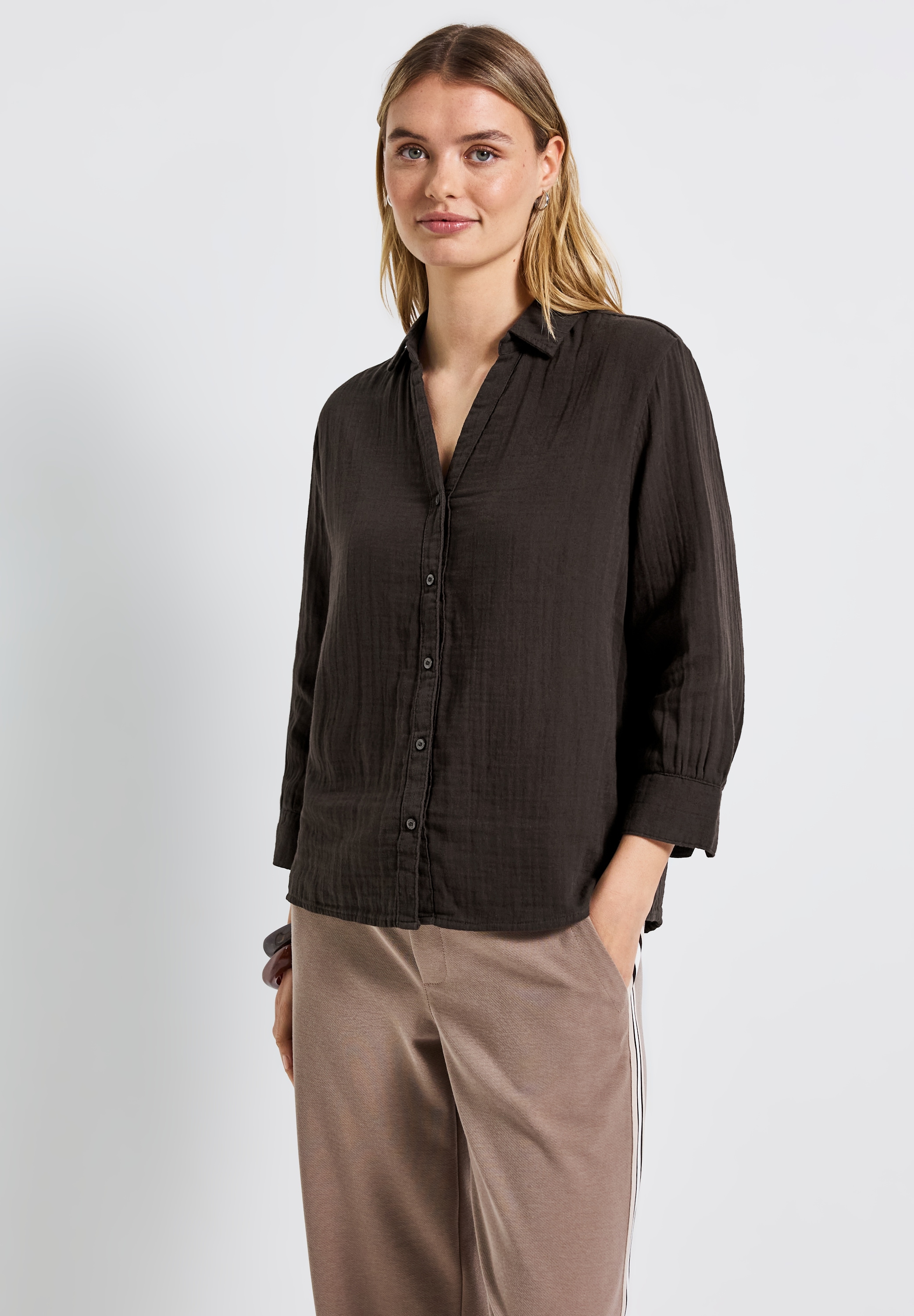STREET ONE Hemdbluse, aus reiner Baumwolle günstig online kaufen