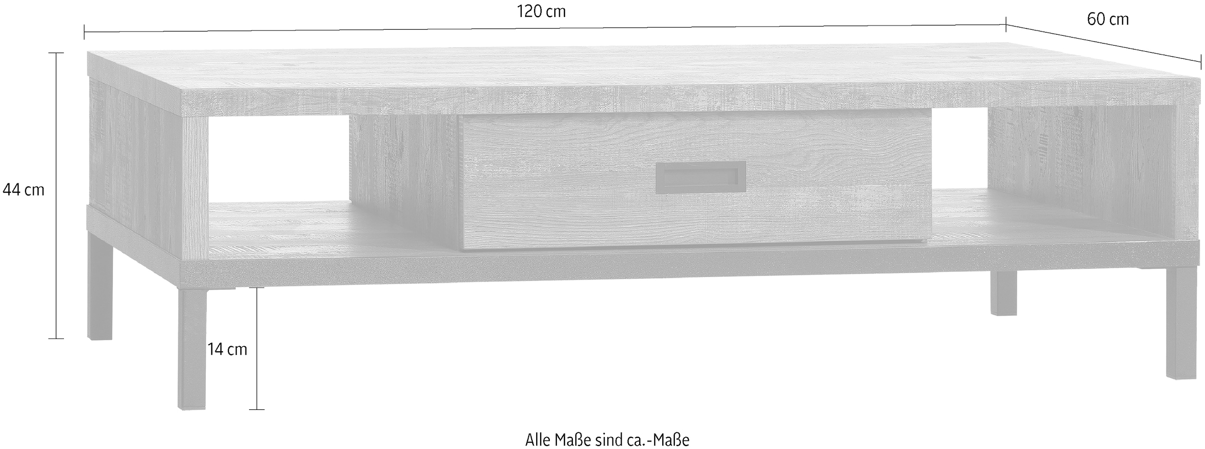 OMG Design Couchtisch »Stanley«, (1 St.), mit Schublade und Stauräumen