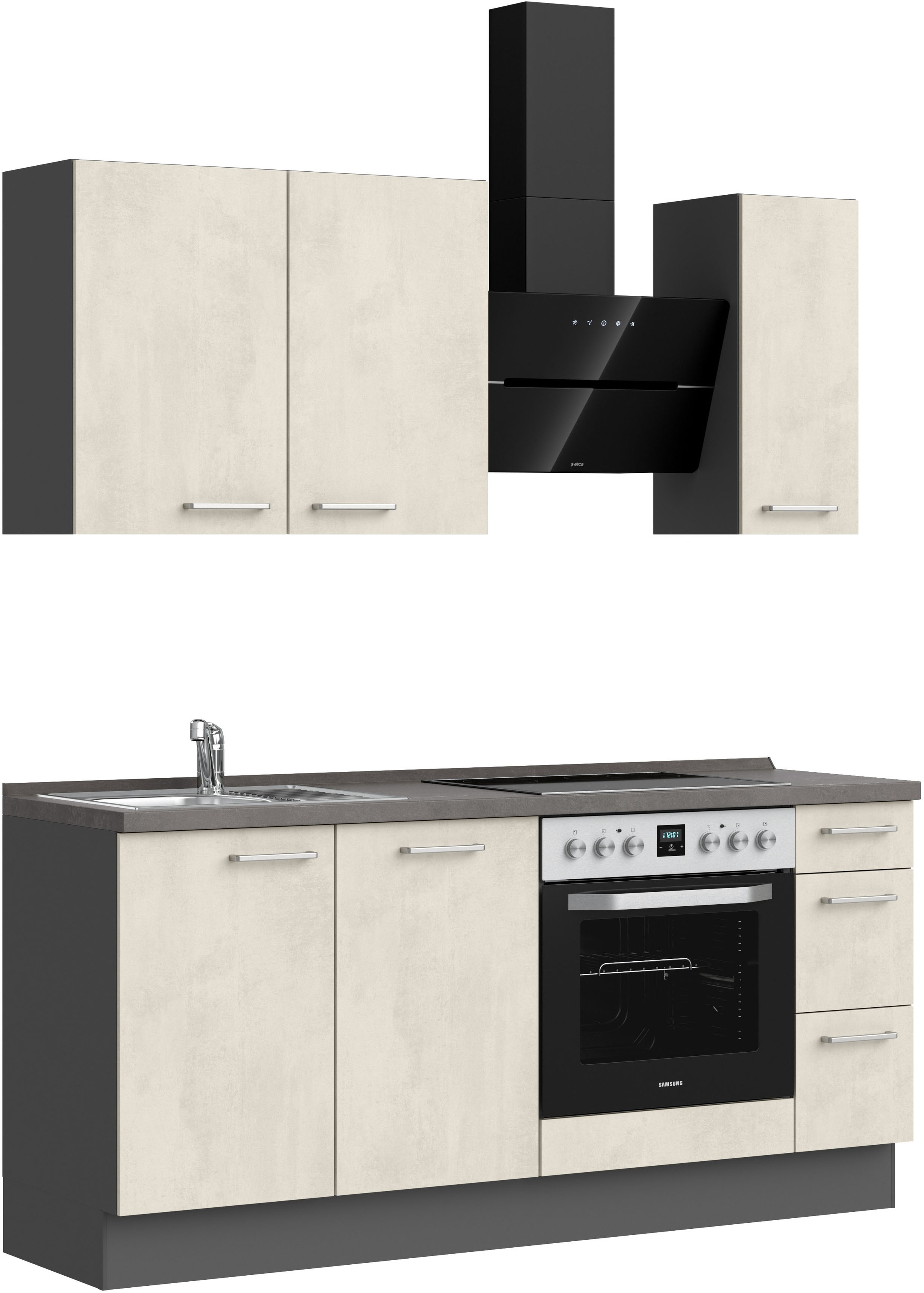 nobilia® Küchenzeile »"Riva II"«, vormontiert, Ausrichtung wählbar, Breite 180 cm, wahlw. mit E-Geräten
