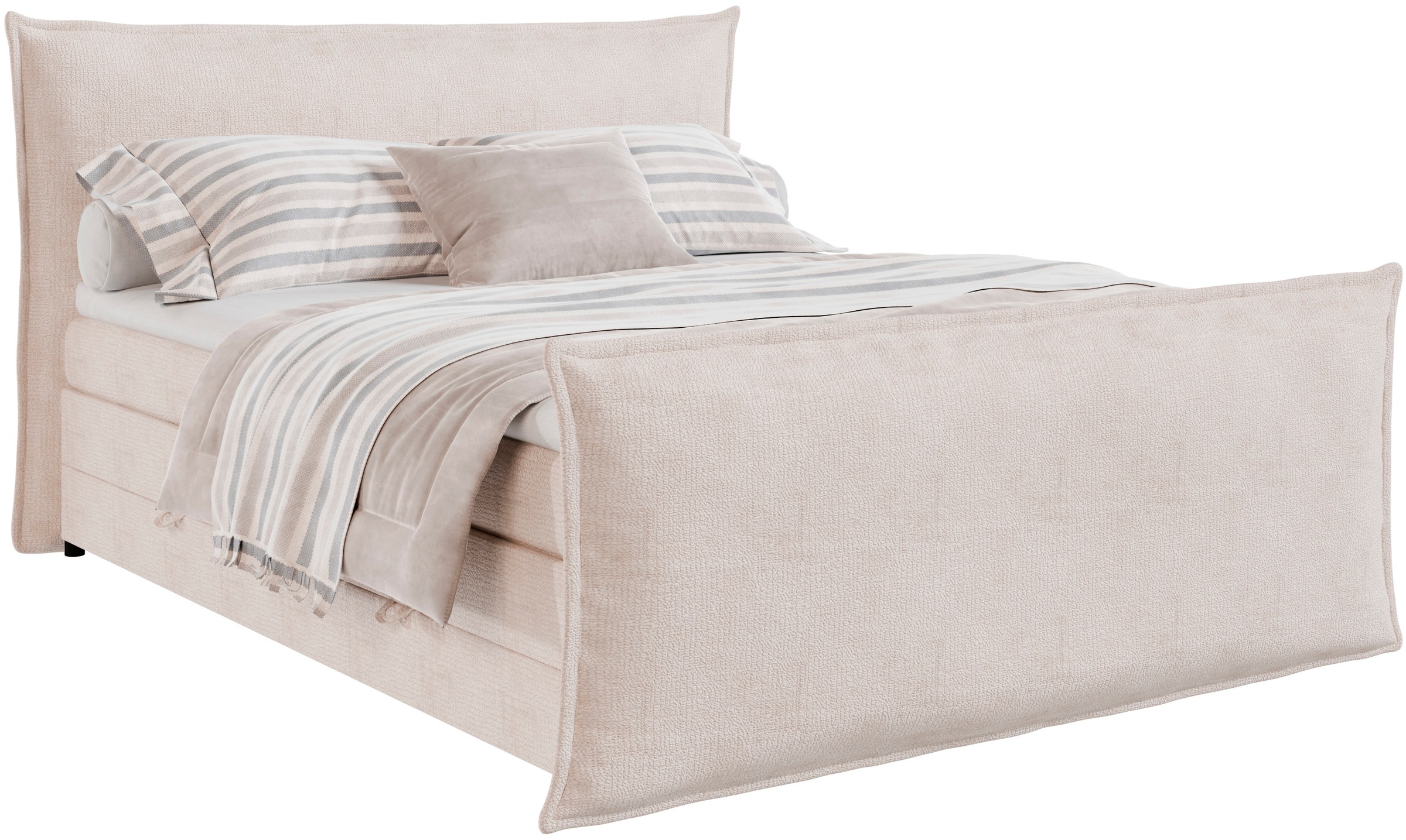 FORTE Boxspringbett »Harmonie inkl. Bettkasten und Topper, Kopf- und Fußteil in Kissenoptik« in den Breiten 140cm, 160cm und 180cm erhältlich