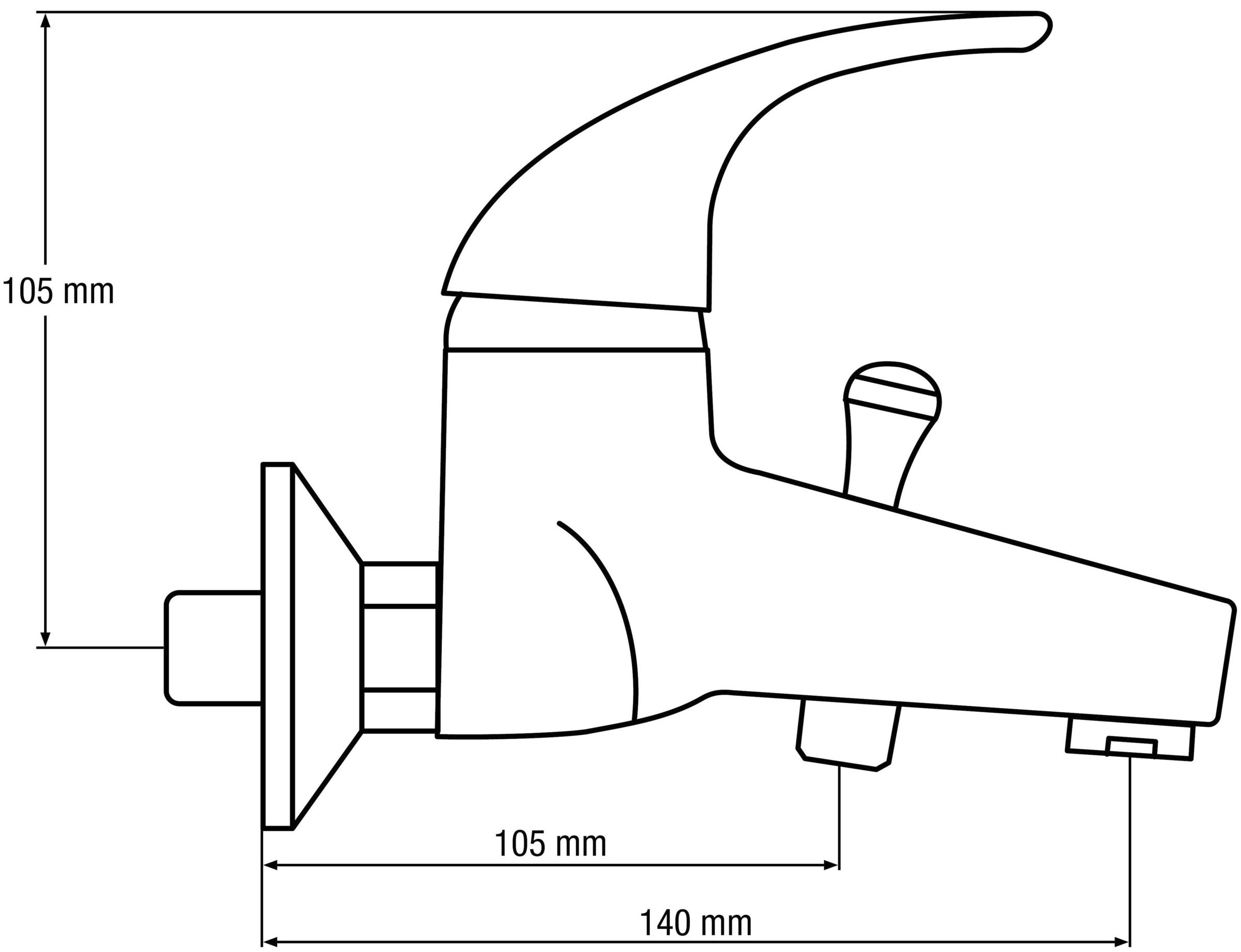 CON:P Badarmatur »Einhebelarmatur "Sesia", Messing, verchromt«